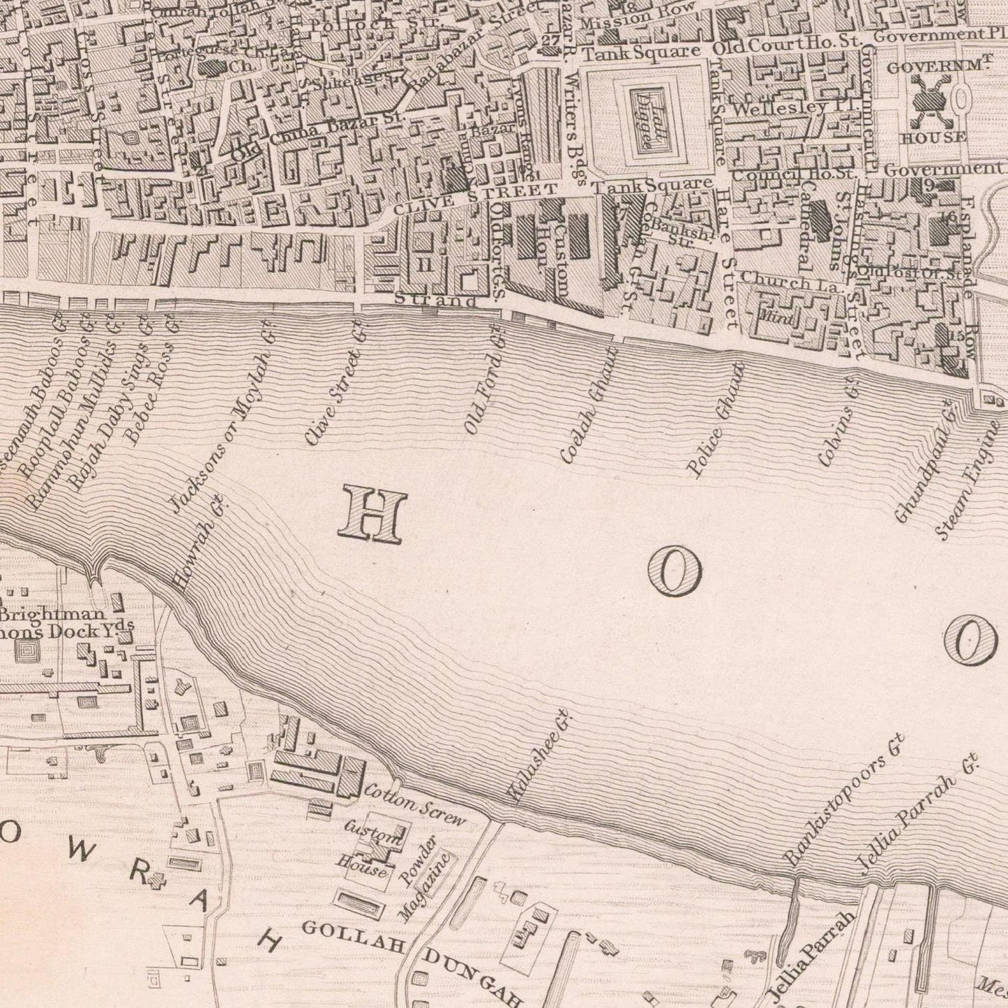 detail of the map from the centre 