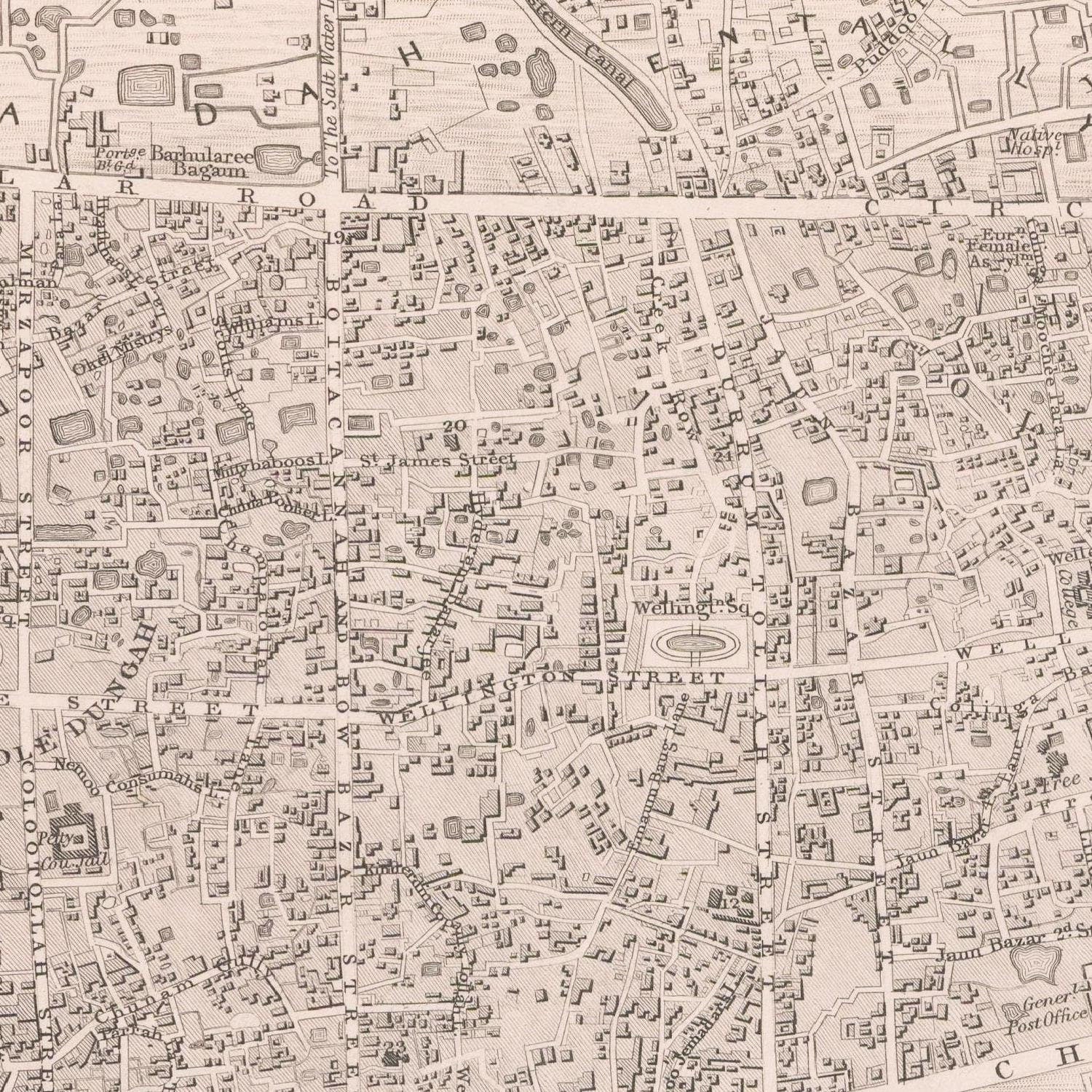 detail of the map from the centre left