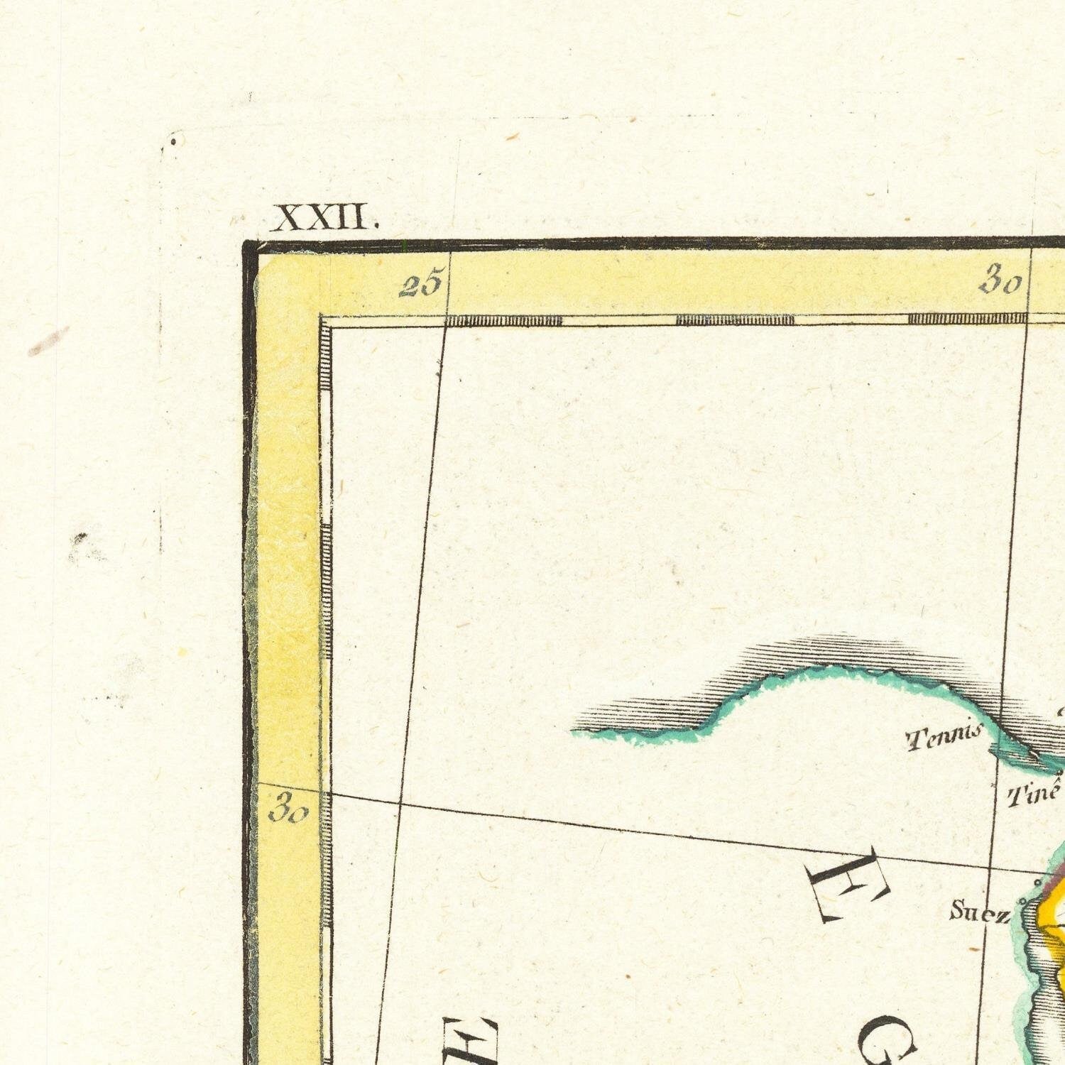 detail of the map from the top left corner