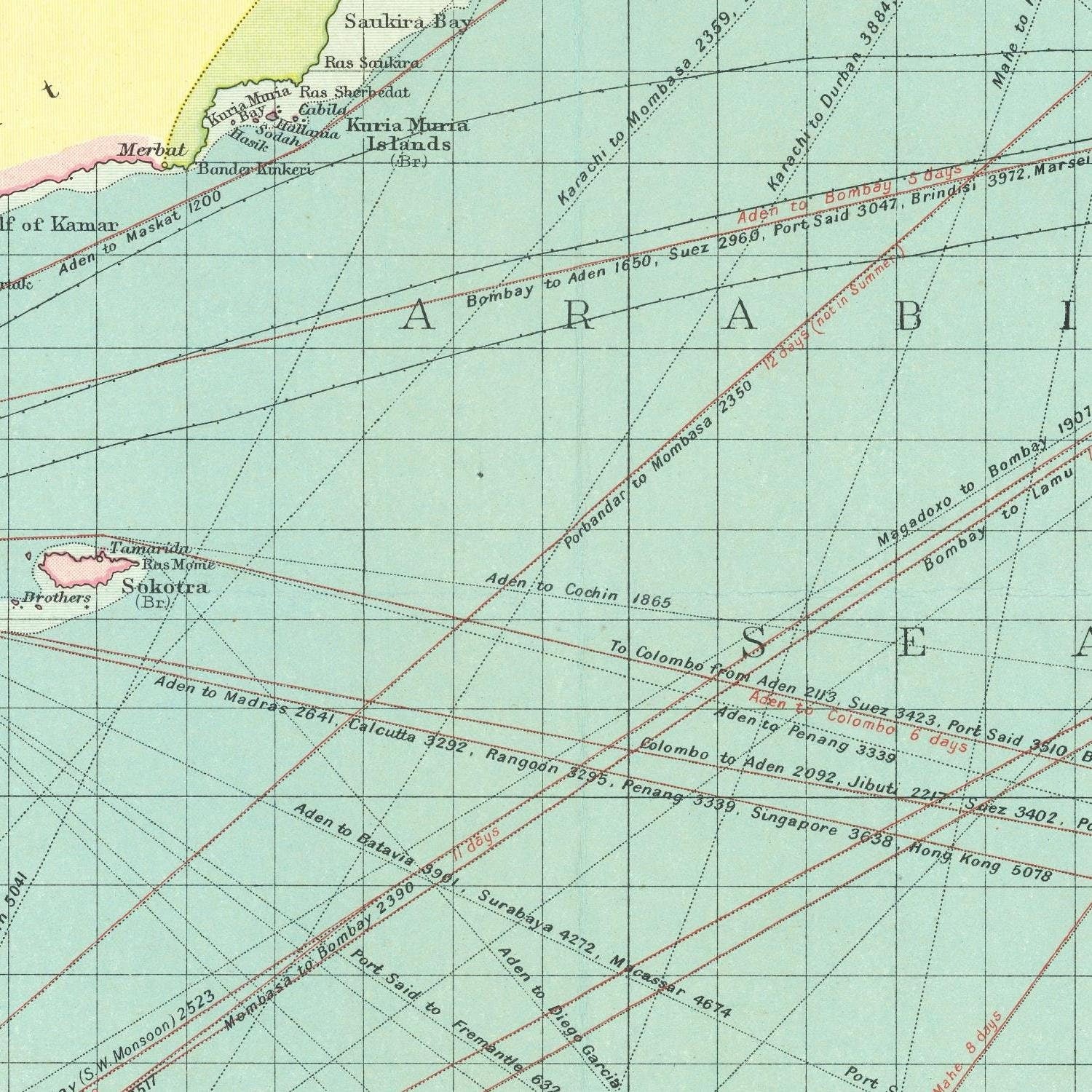 detail of the map from the centre 