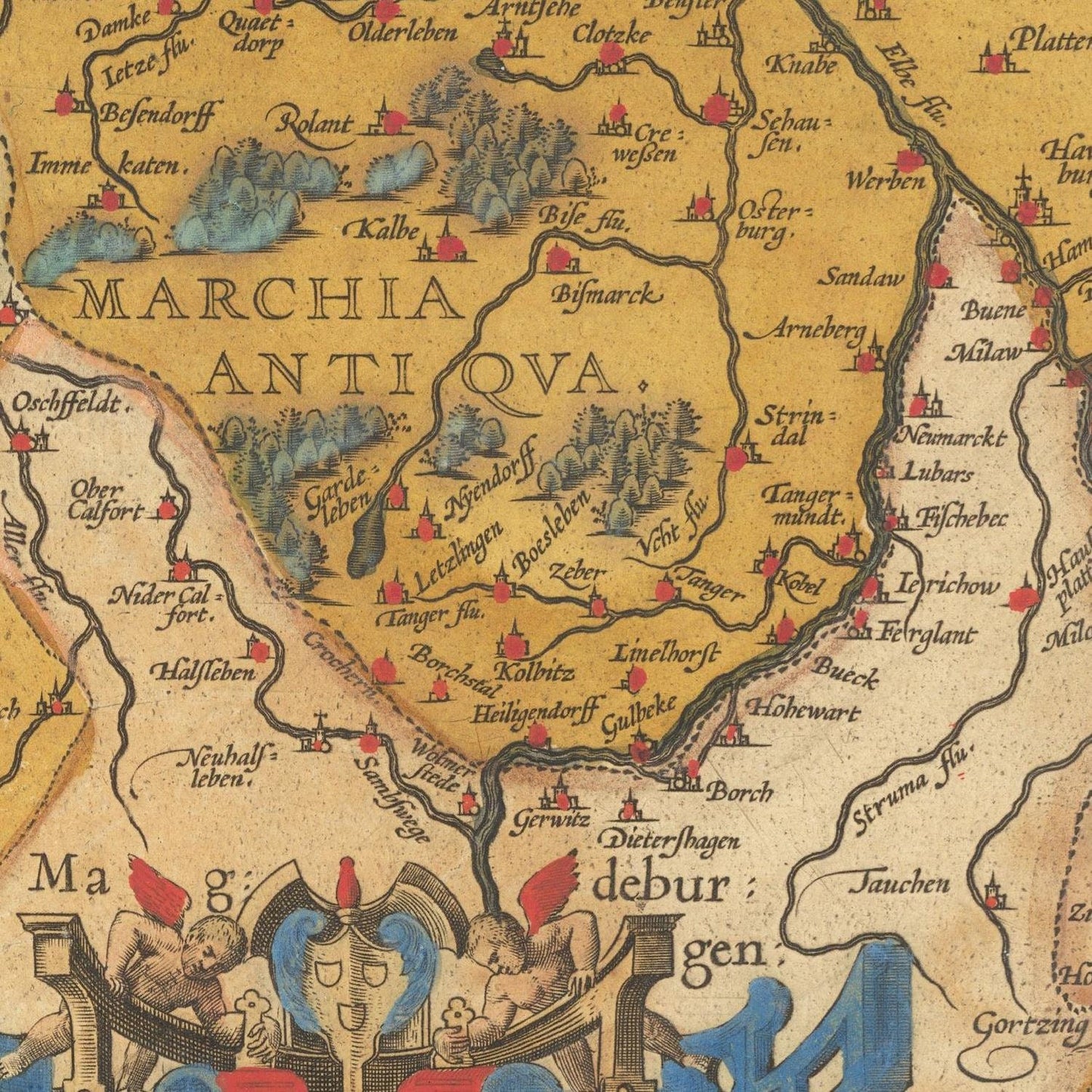 detail of the map from the centre left