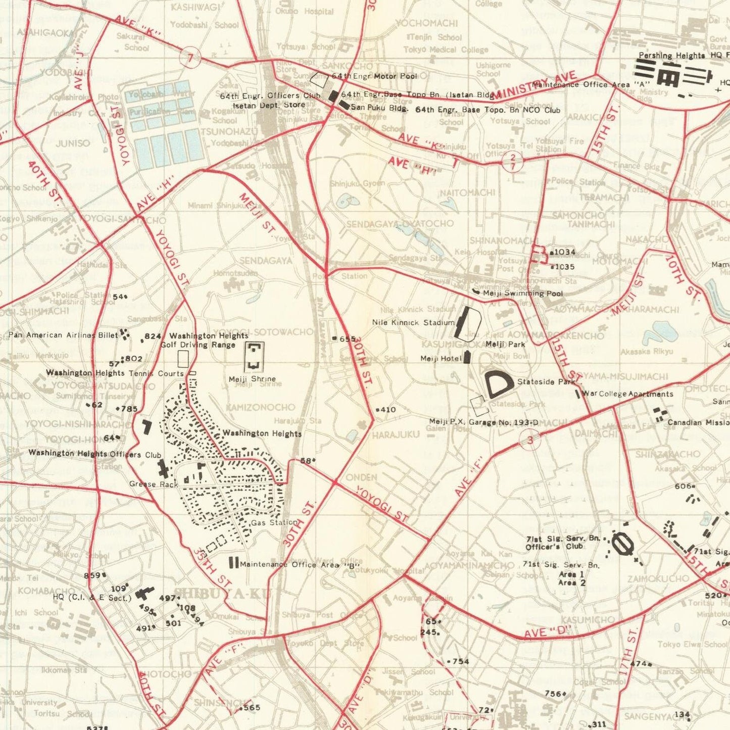 detail of the map from the centre 