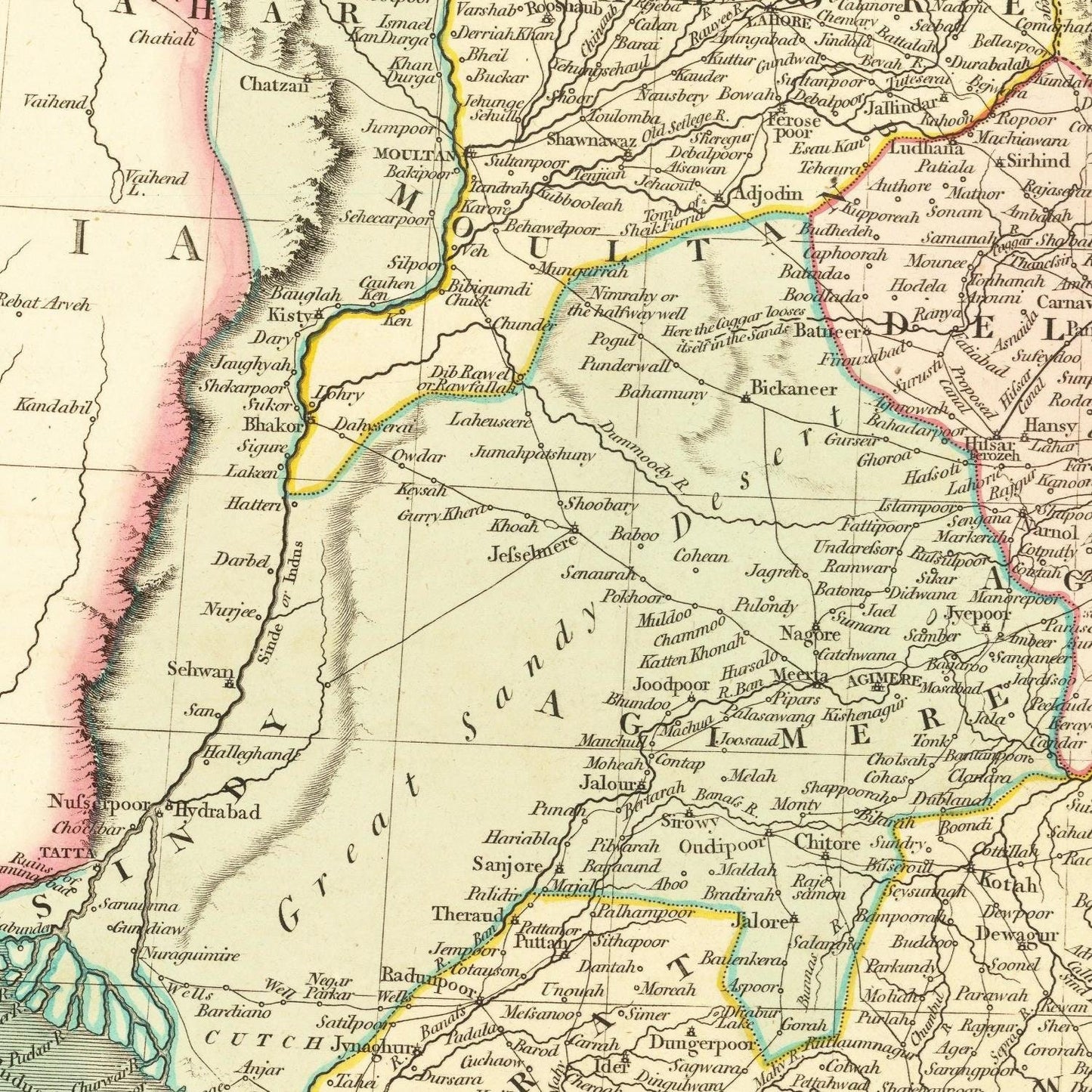 detail of the map from the centre left