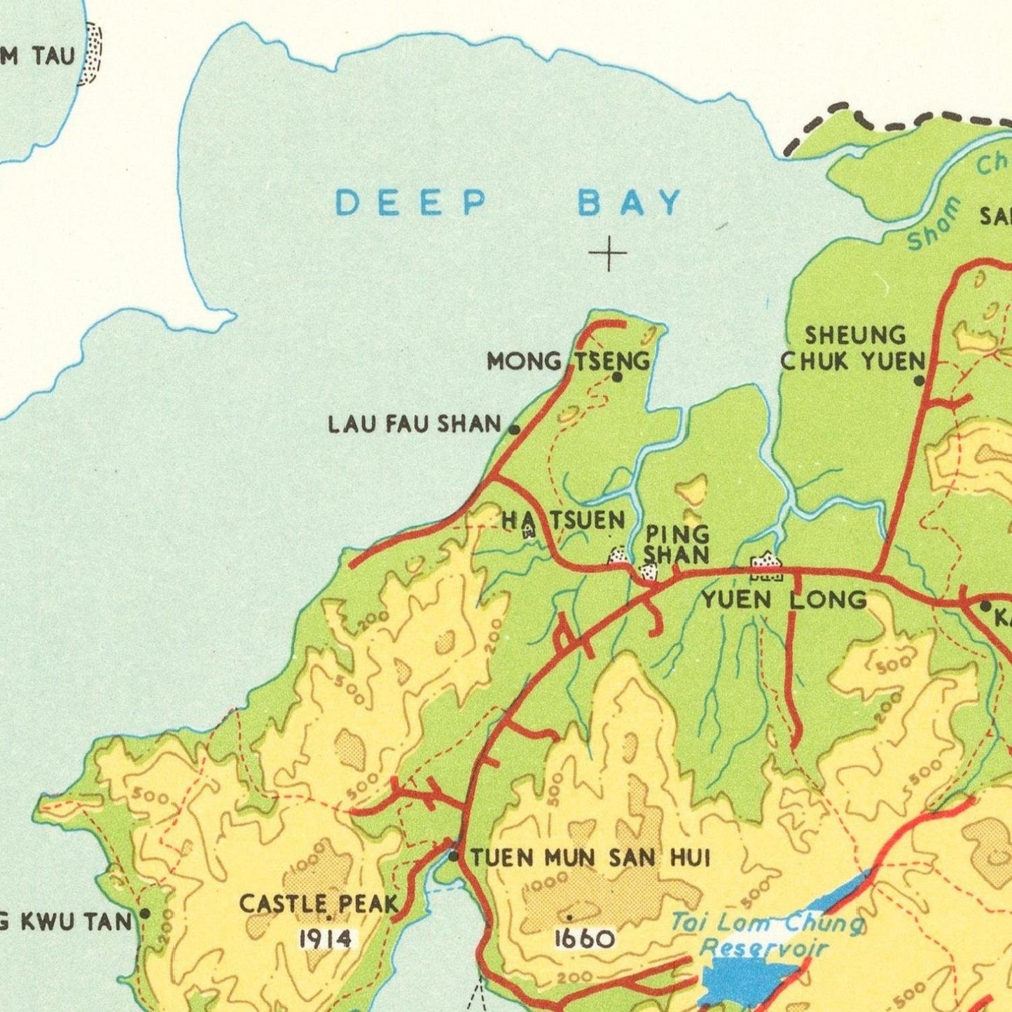 detail of the map from the centre left