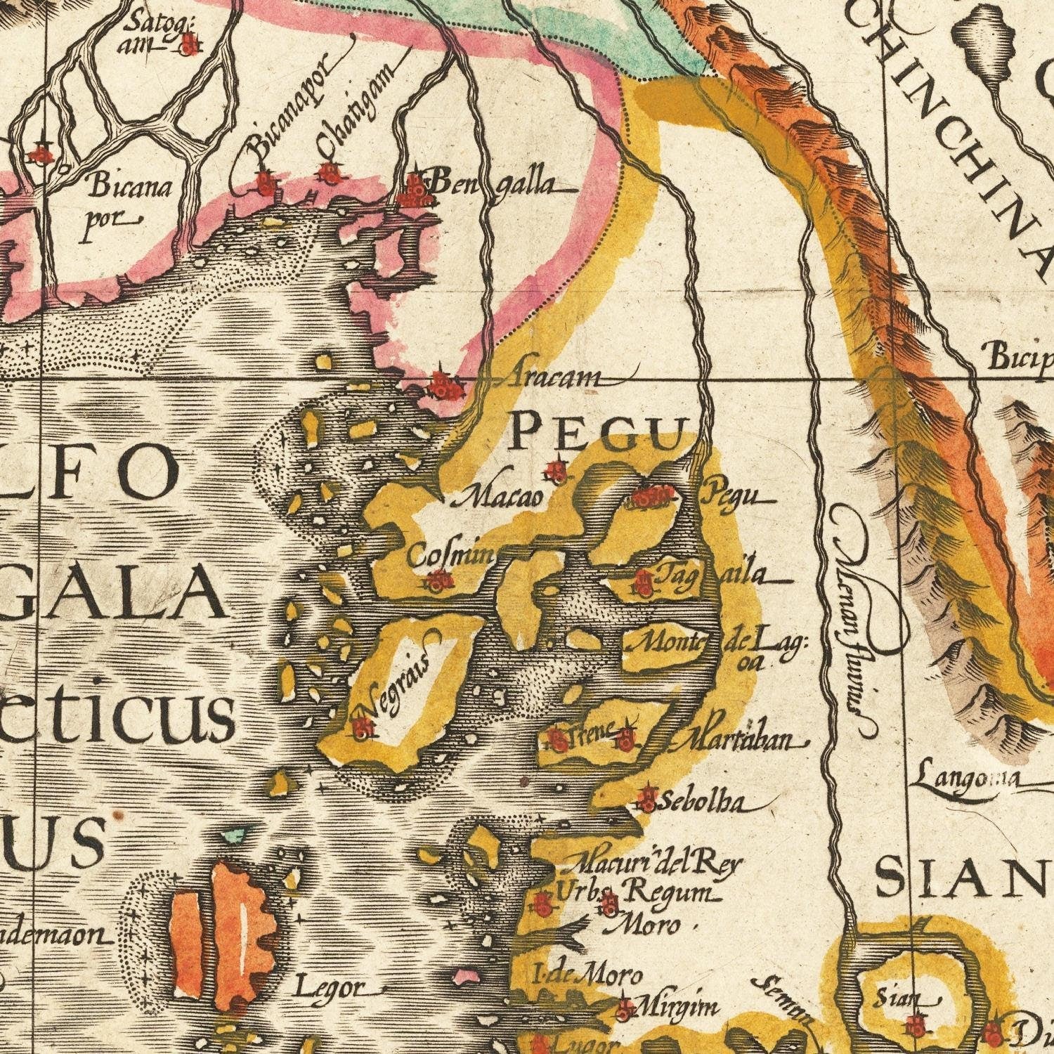 detail of the map from the centre 