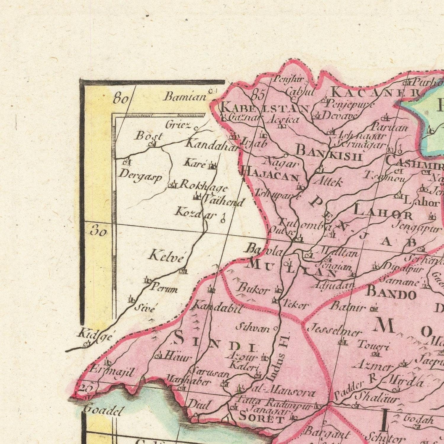 detail of the map from the top left corner