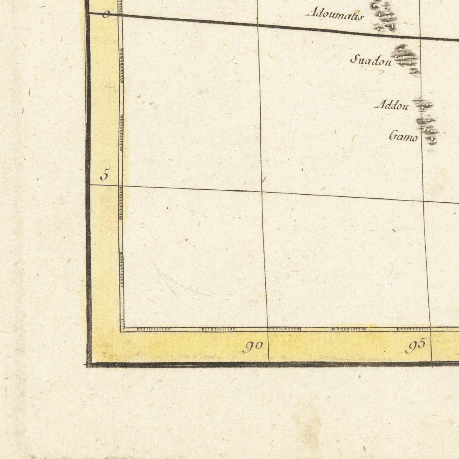 detail of the map from the bottom left corner