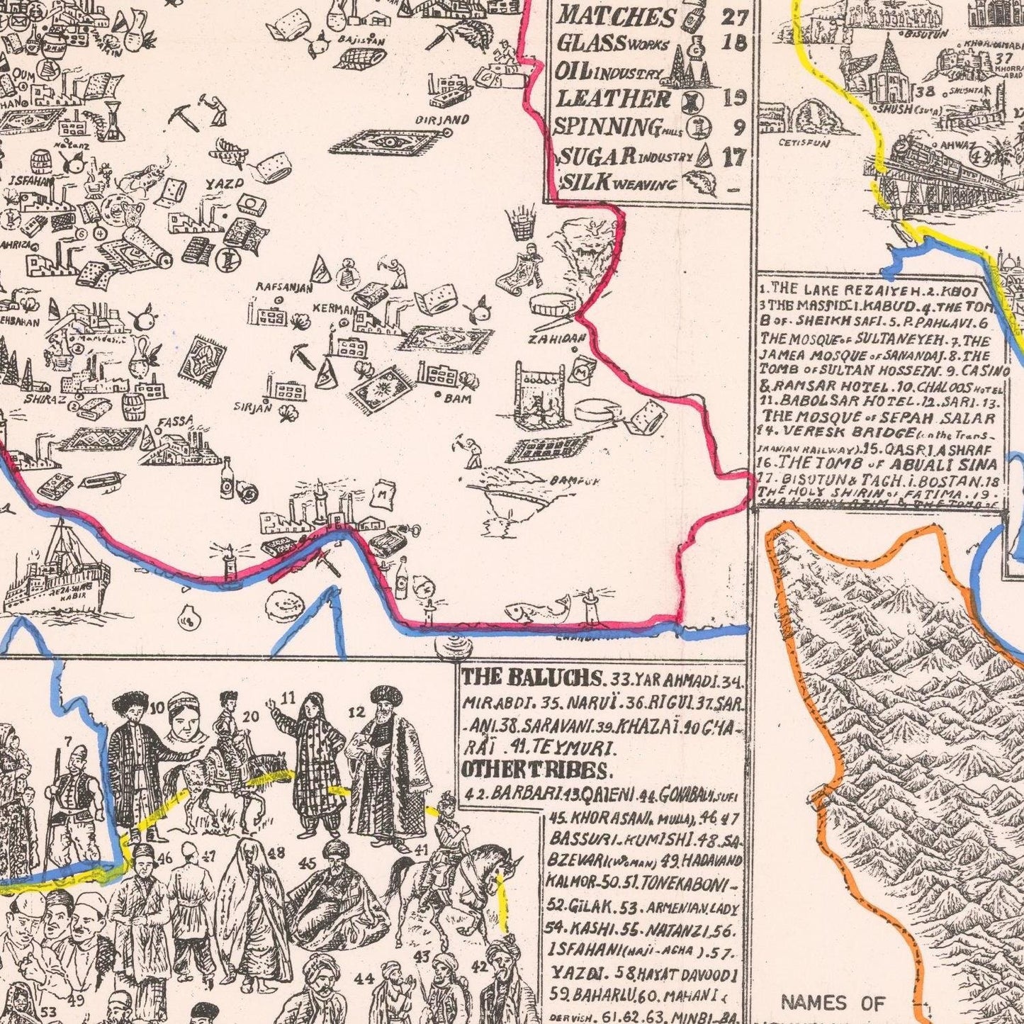 detail of the map from the centre left