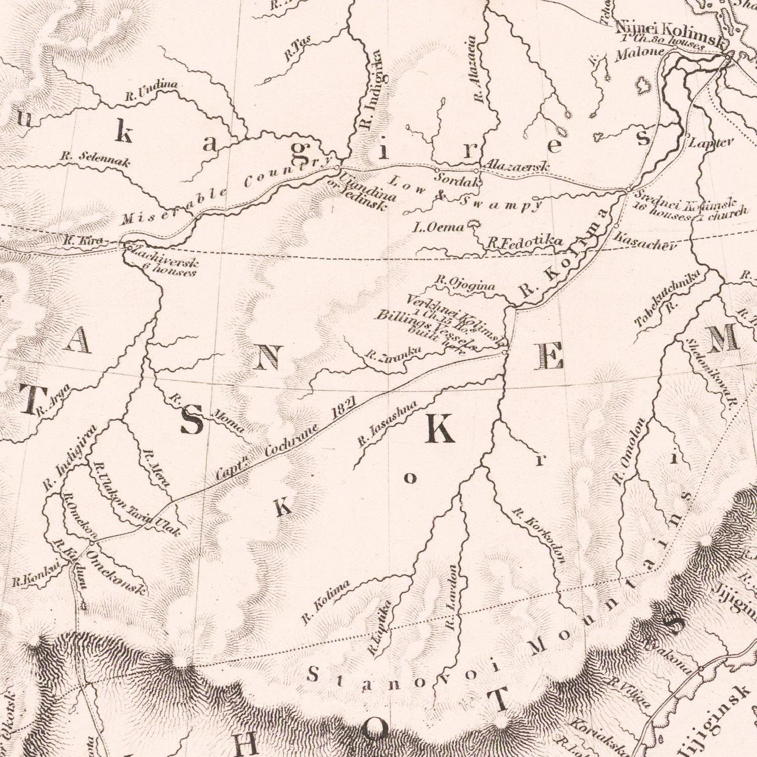 detail of the map from the centre 