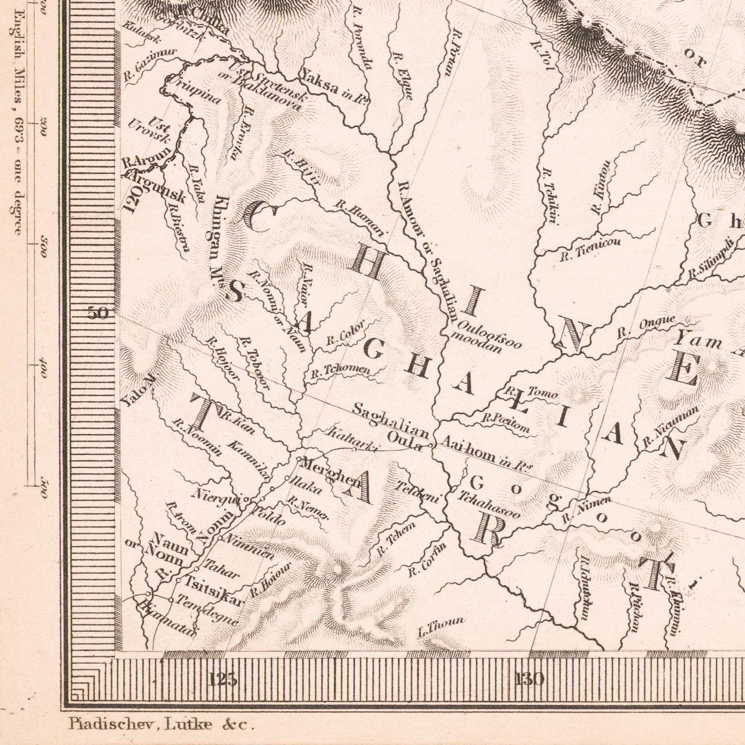 detail of the map from the bottom left corner