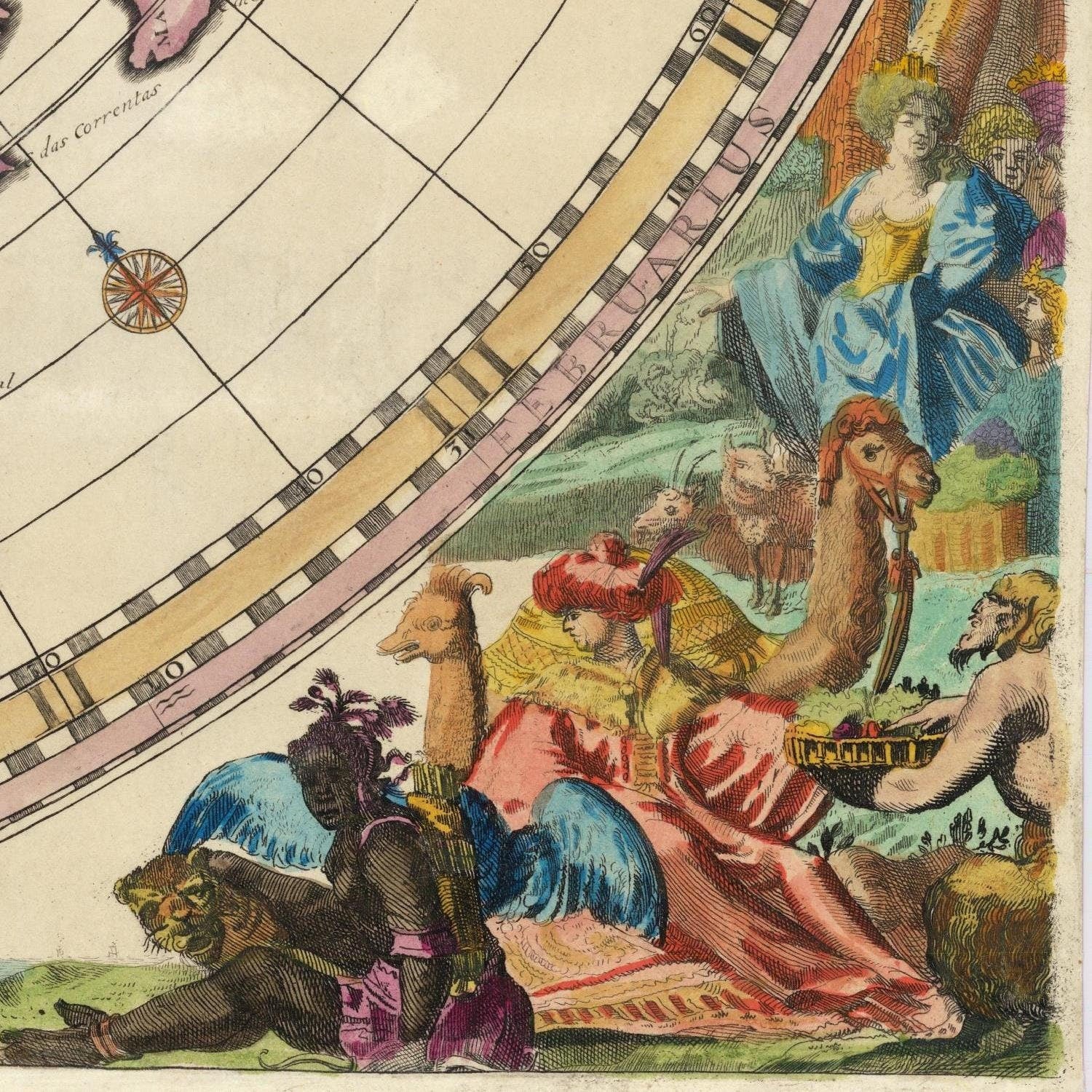 detail of the map from the bottom right corner