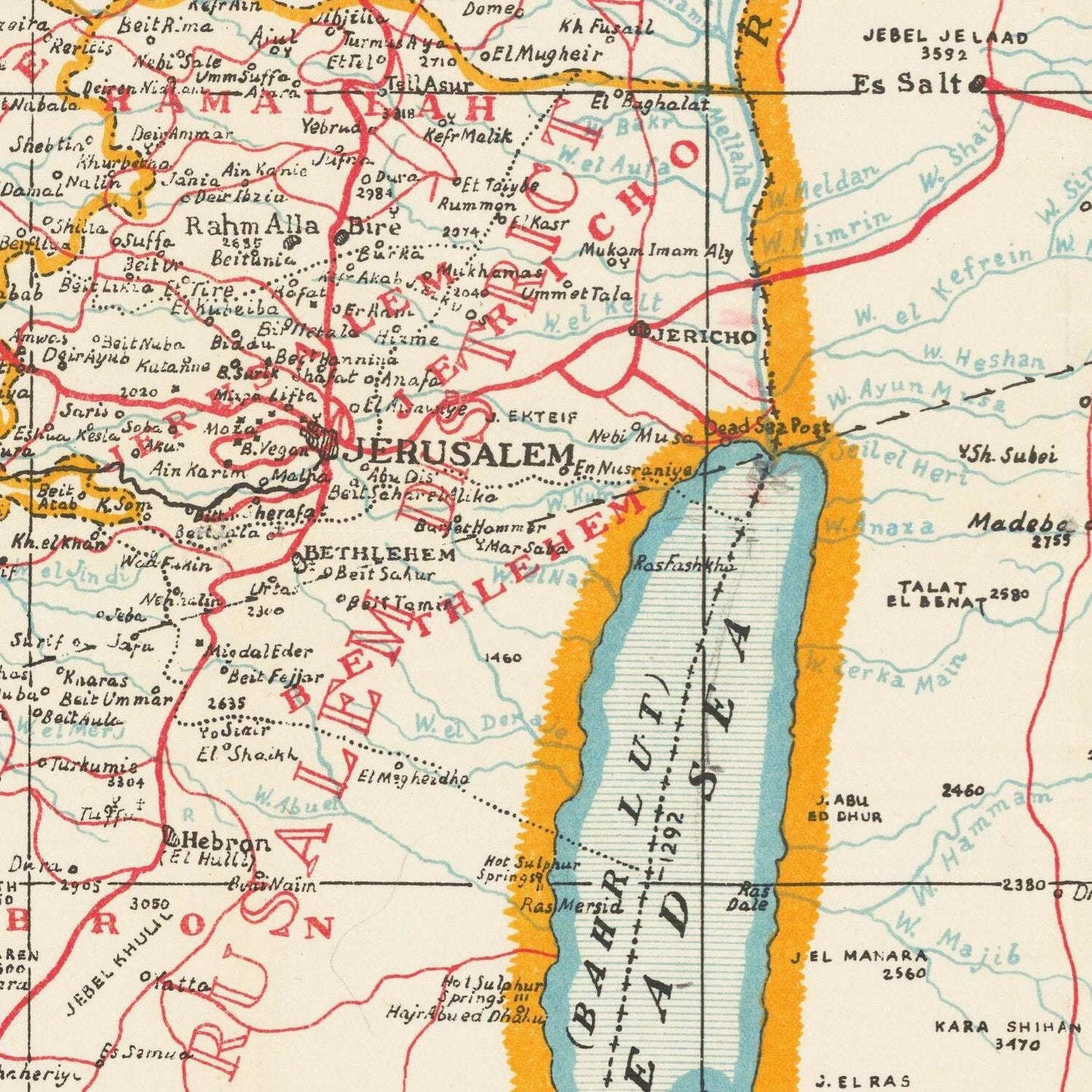 detail of the map from the centre 