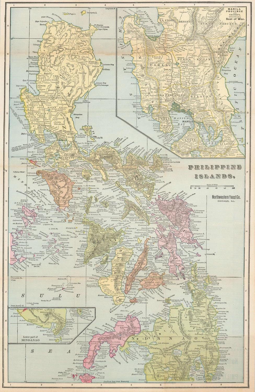 presentation of the map reproduction without a frame