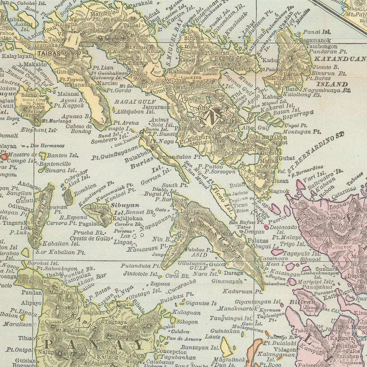 detail of the map from the centre 