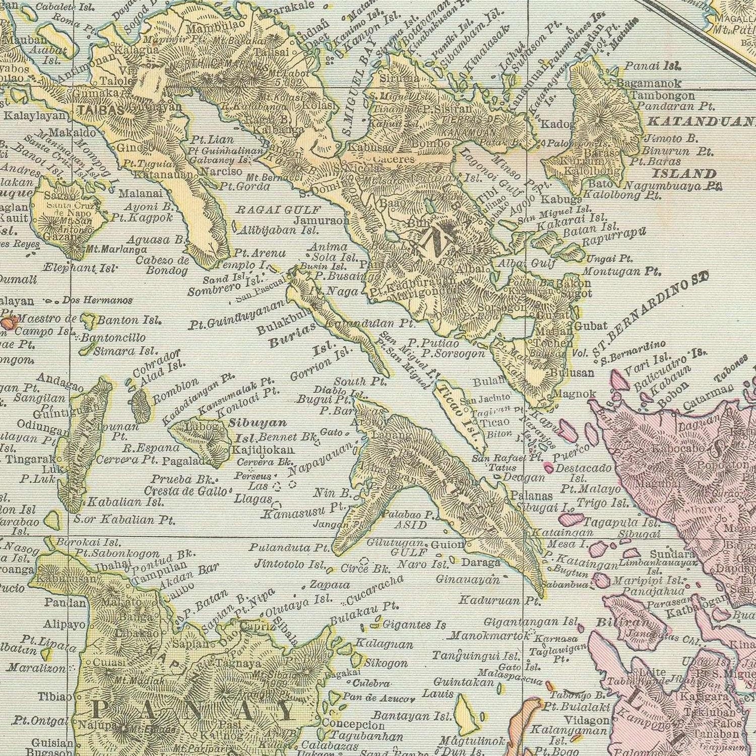 detail of the map from the centre 