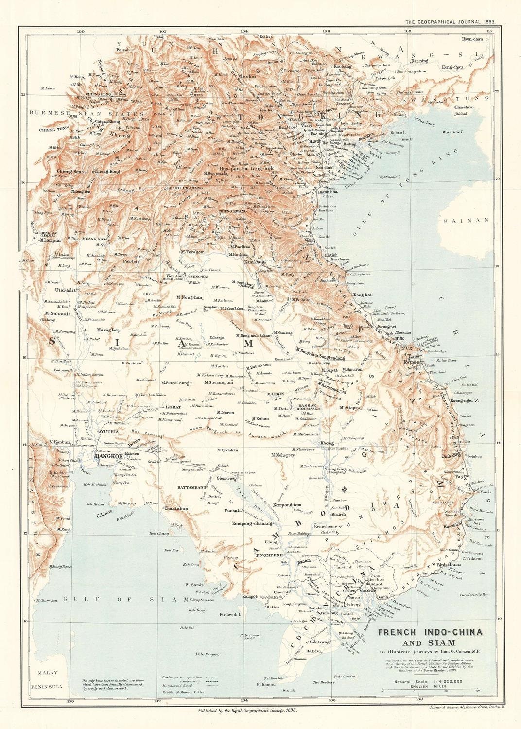 presentation of the map reproduction without a frame