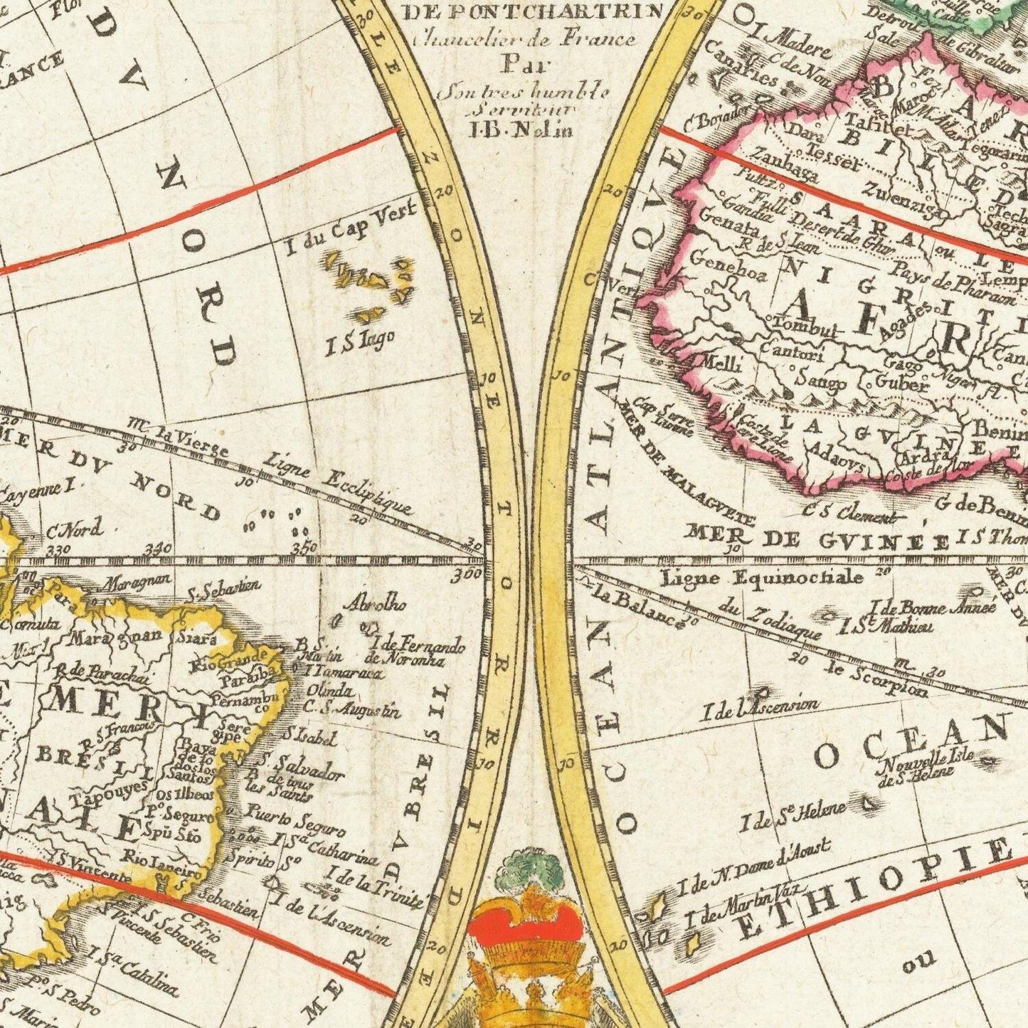 detail of the map from the centre 