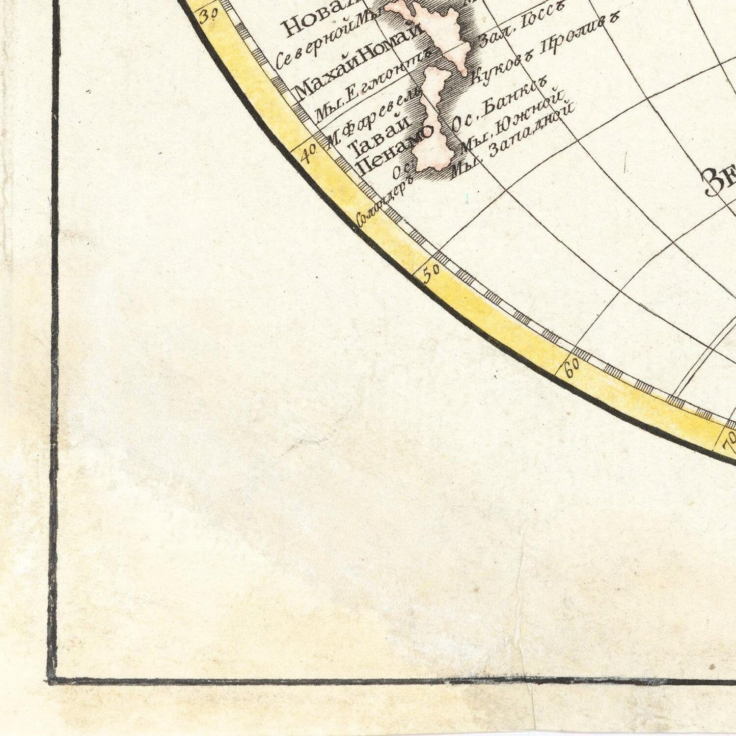 detail of the map from the bottom left corner