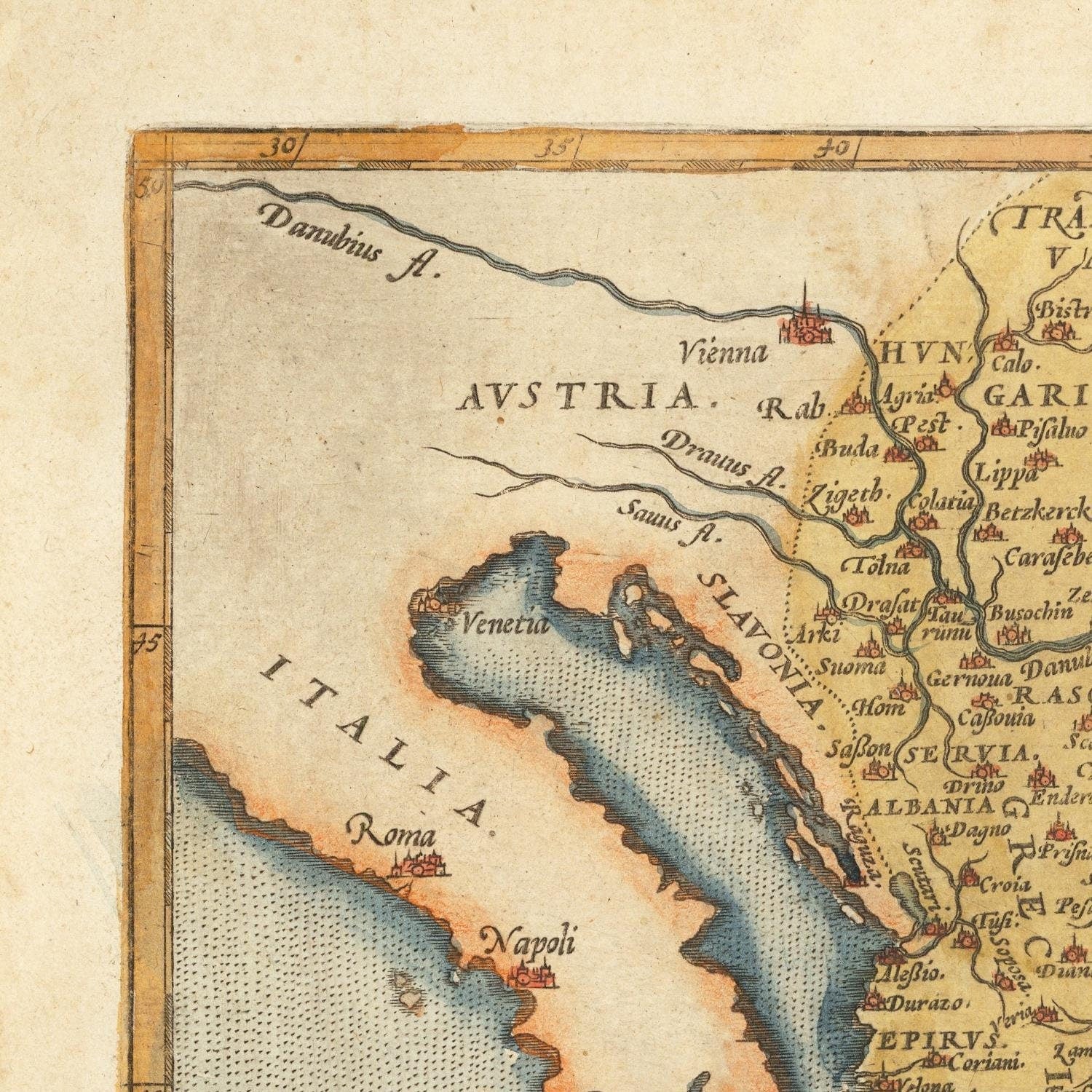 detail of the map from the top left corner