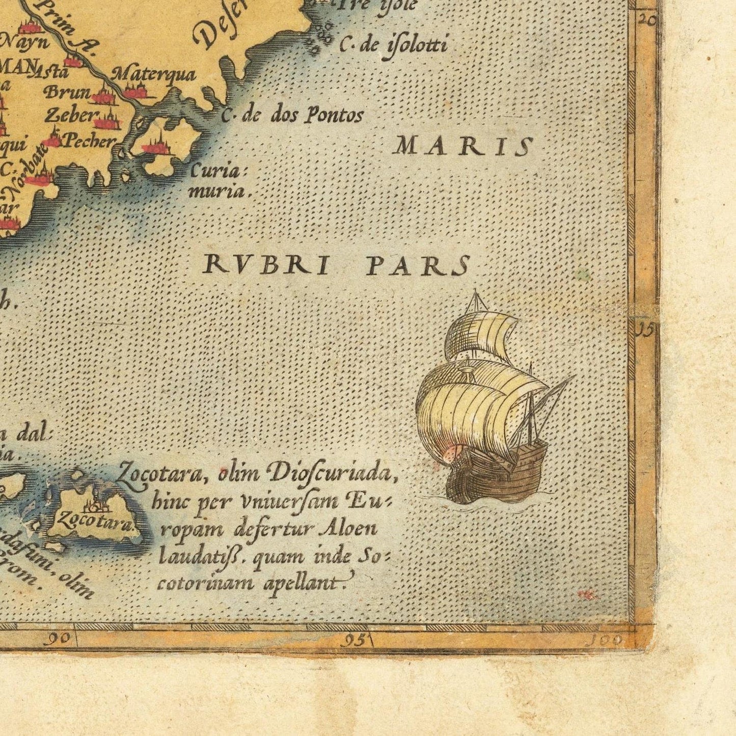 detail of the map from the bottom right corner