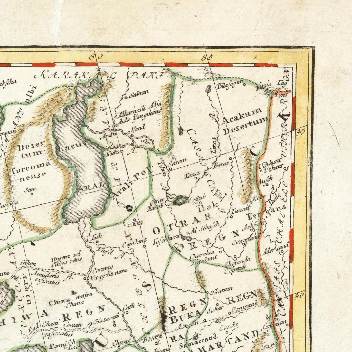 detail of the map from the bottom left corner