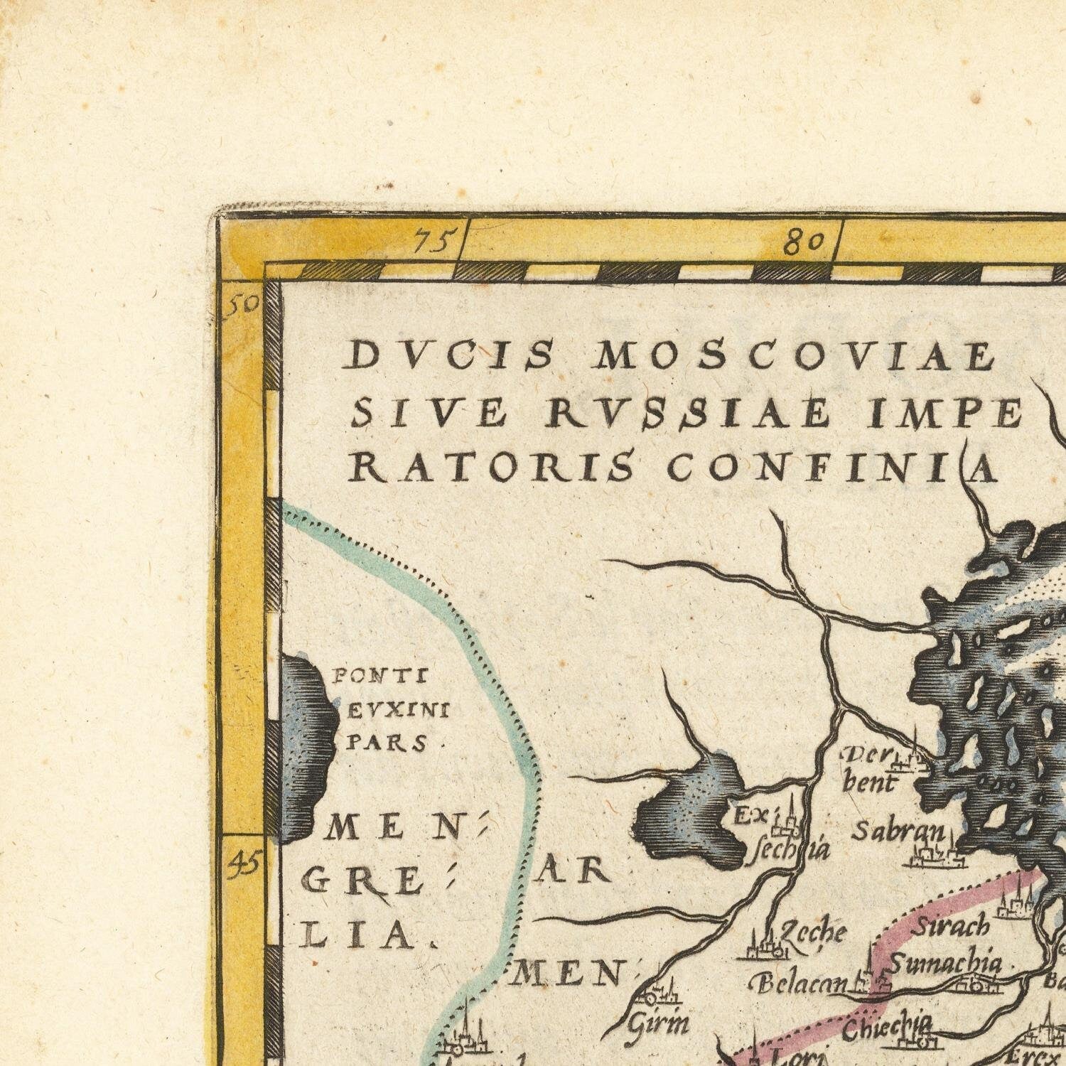 detail of the map from the top left corner