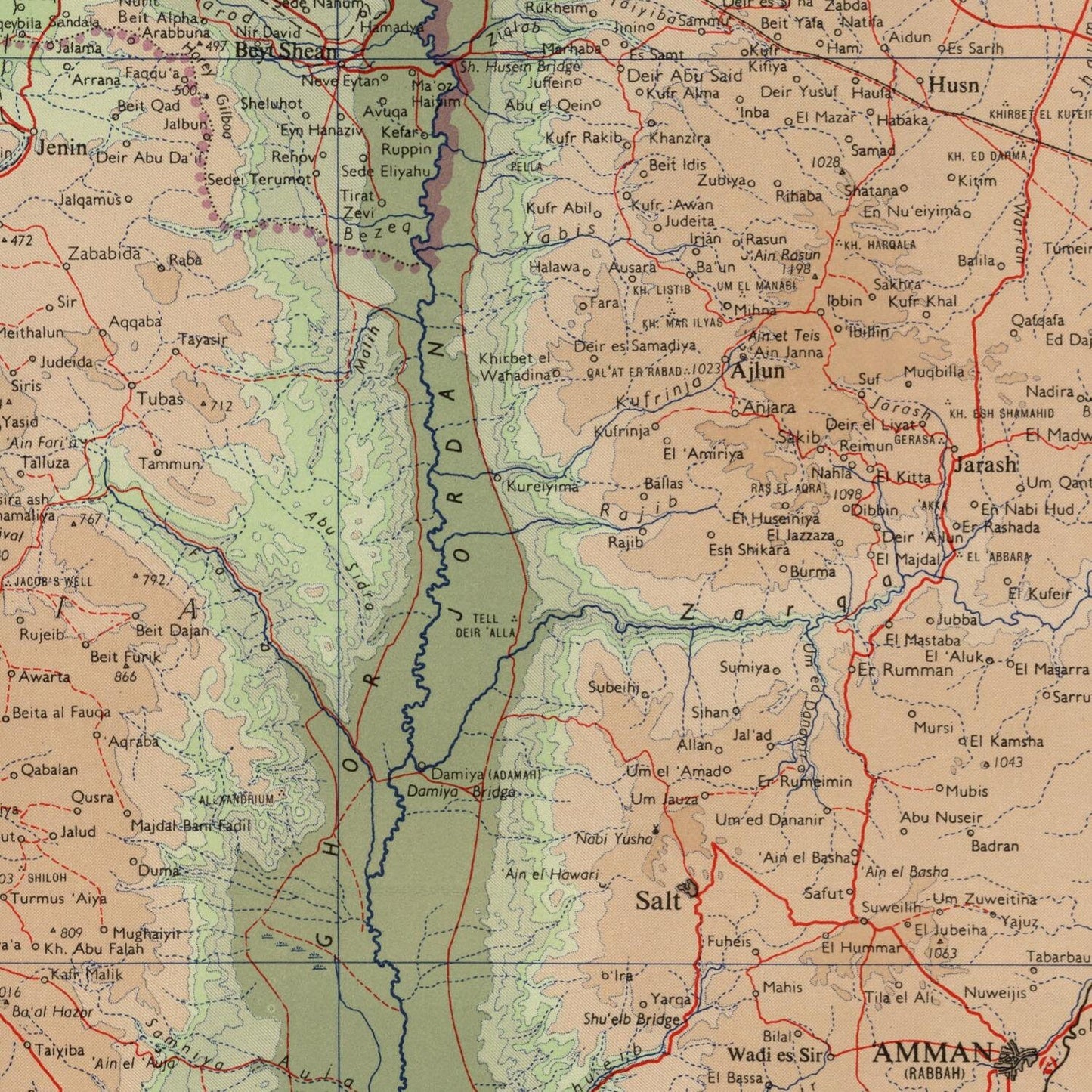 detail of the map from the centre left