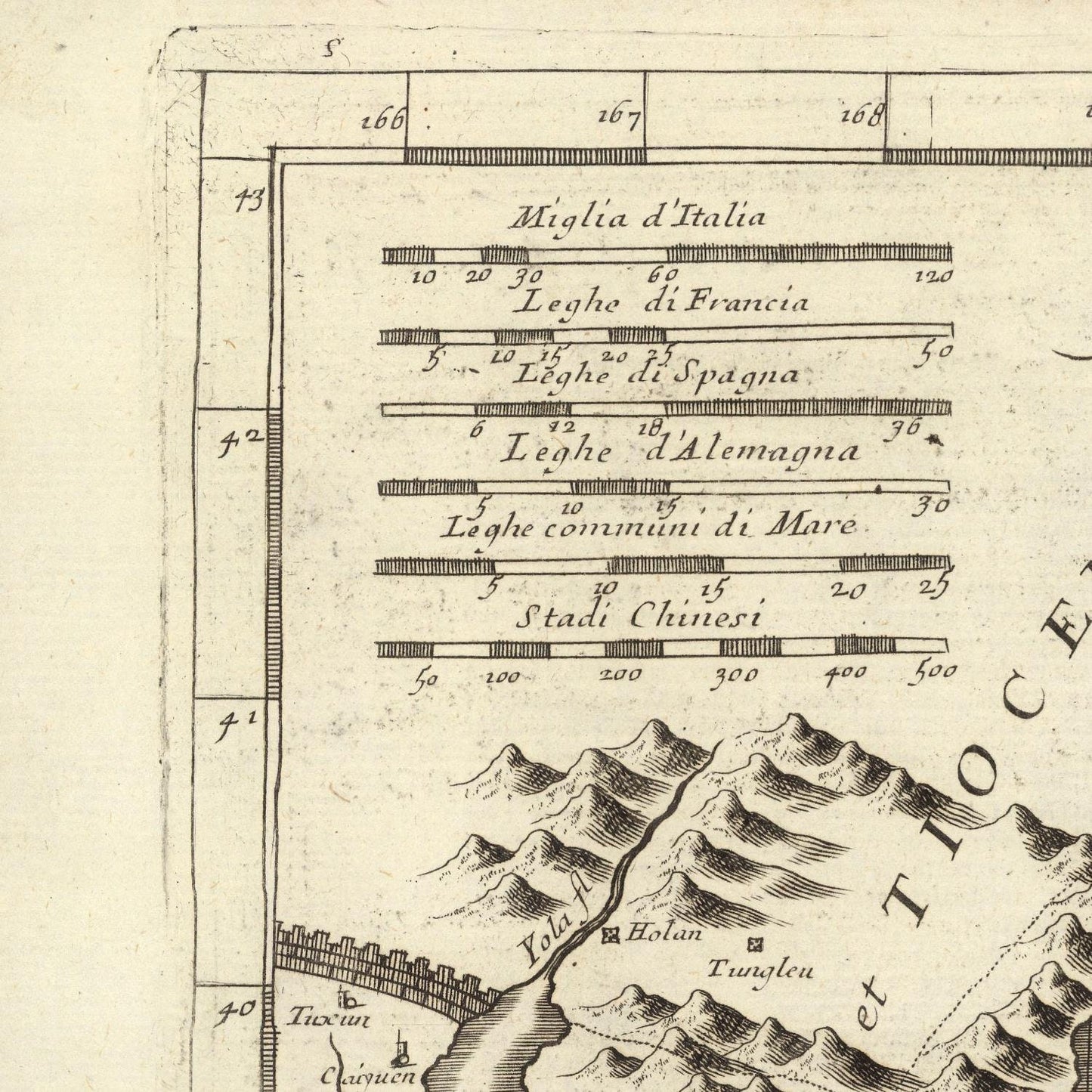 detail of the map from the top left corner