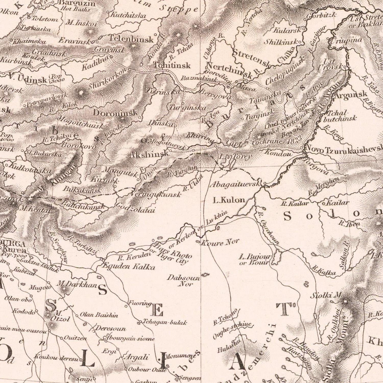 detail of the map from the centre 