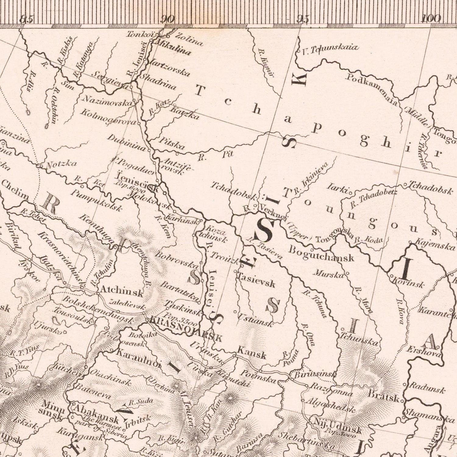 detail of the map from the centre left