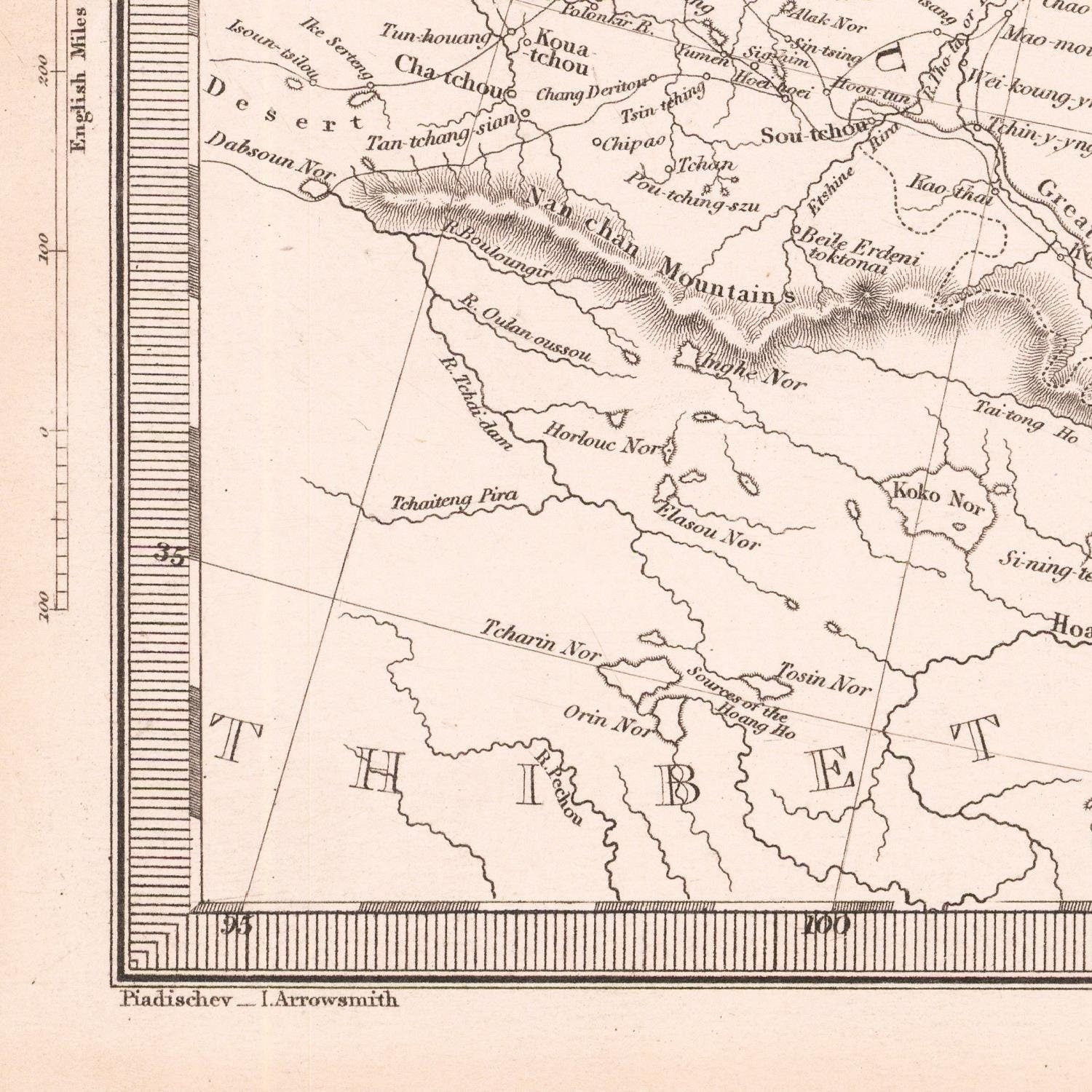 detail of the map from the bottom left corner