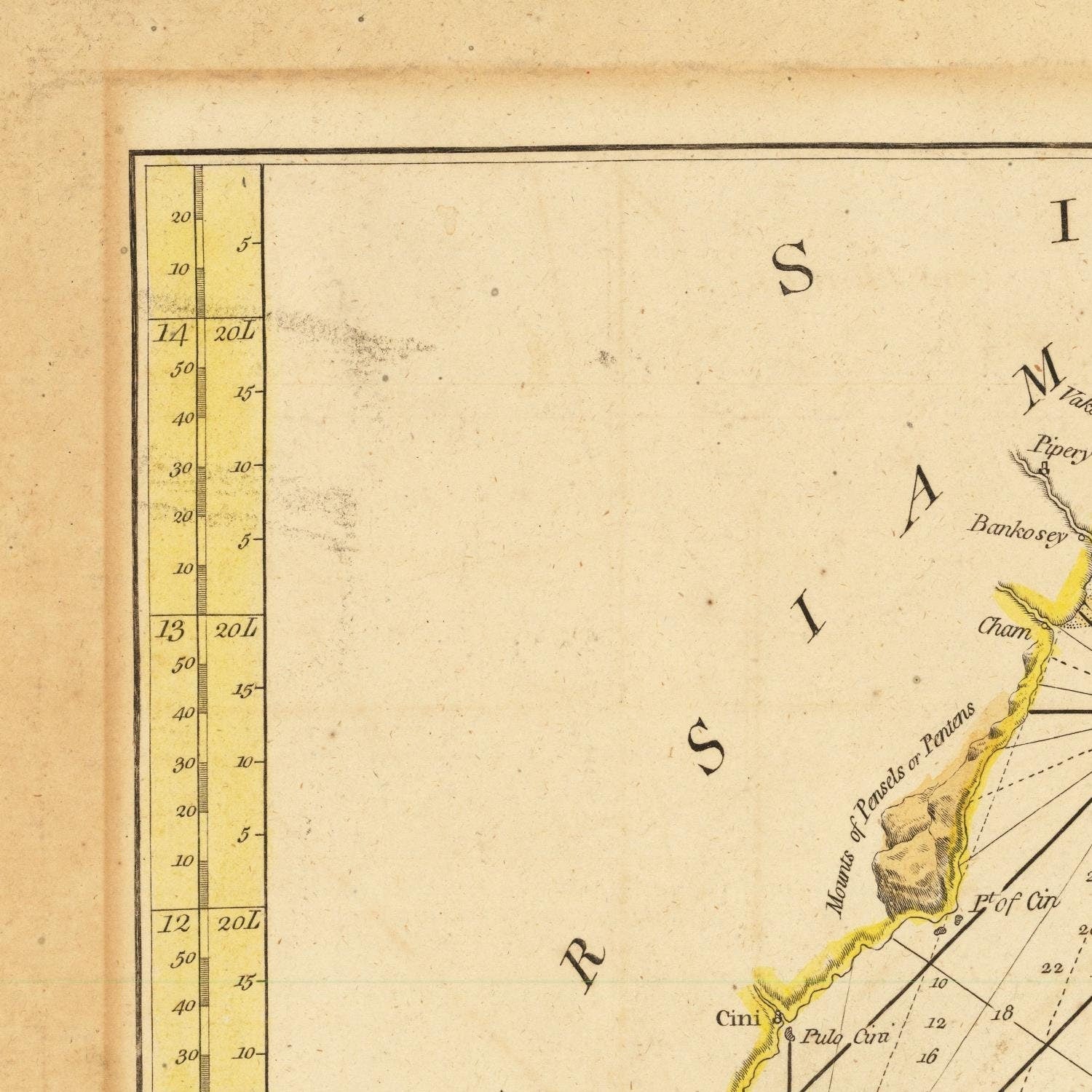 detail of the map from the top left corner