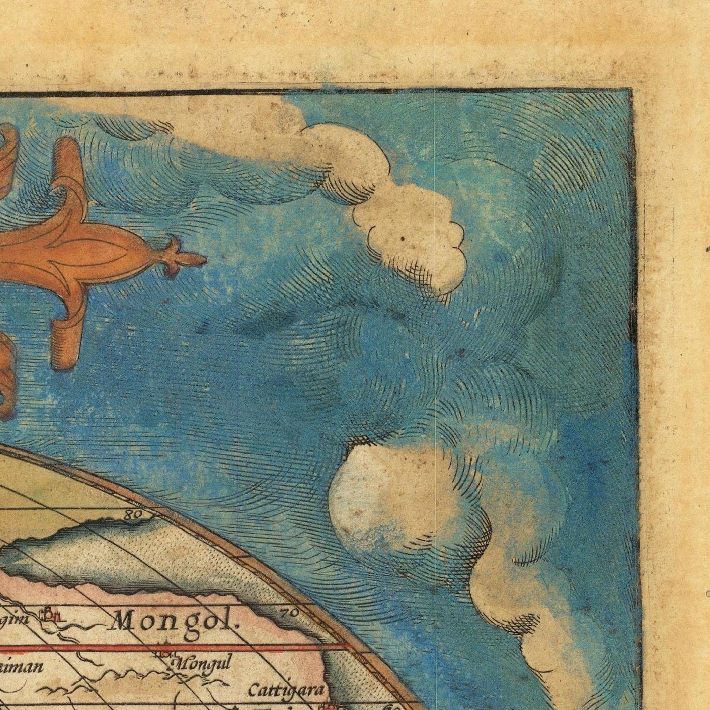 detail of the map from the top right corner