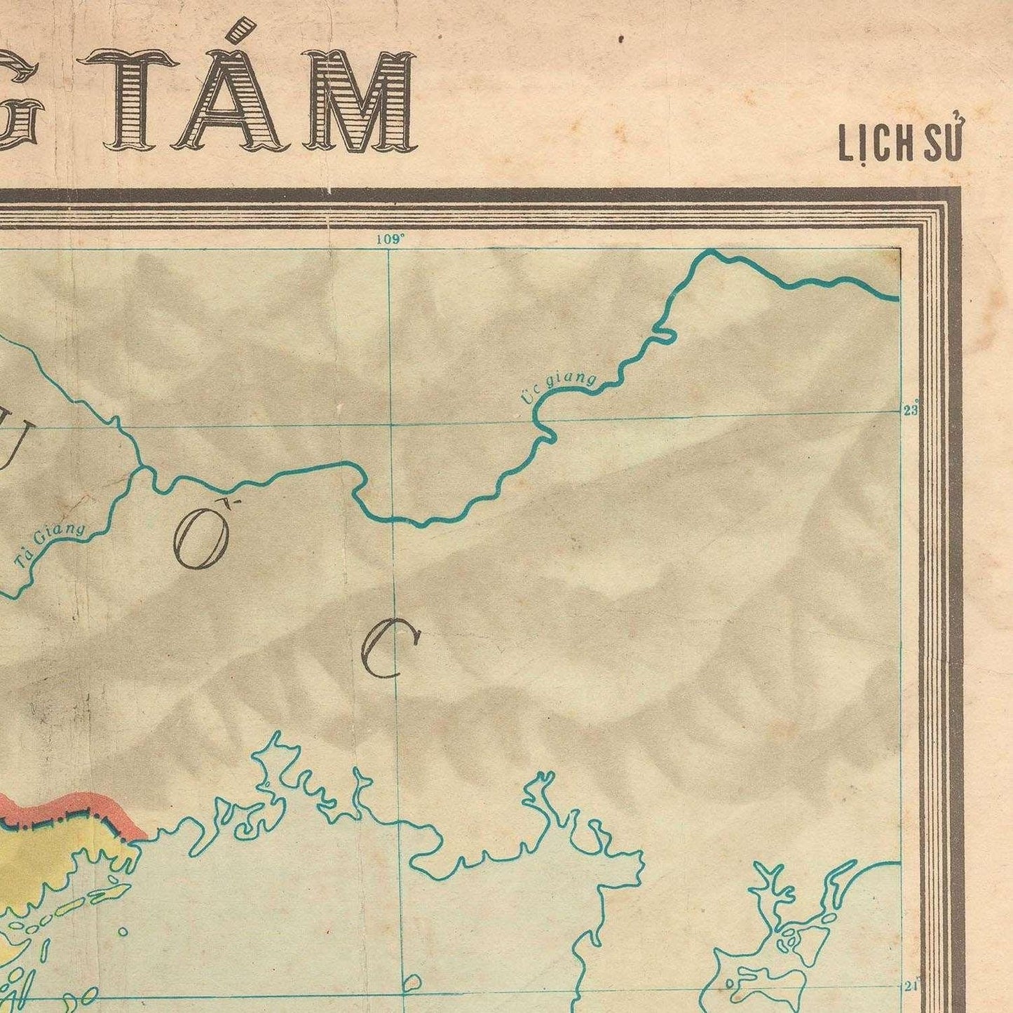 detail of the map from the top right corner