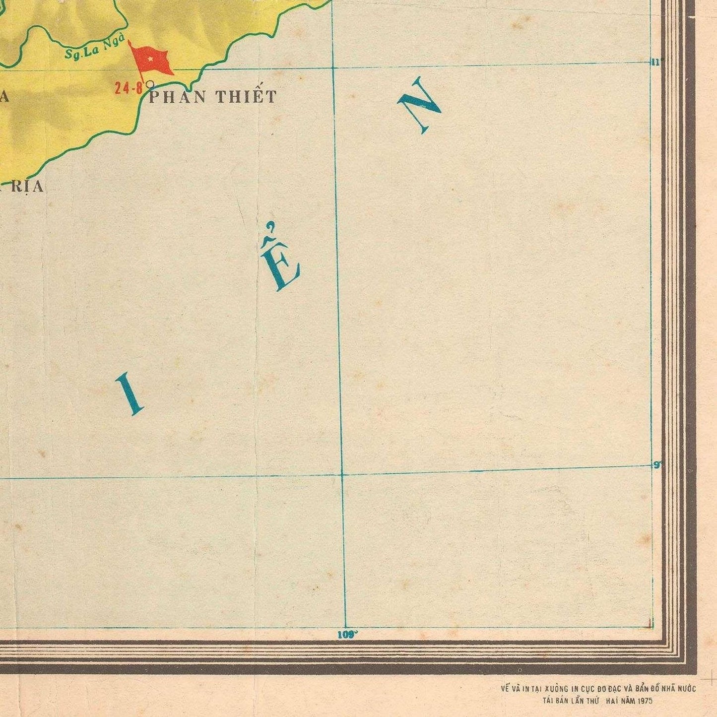 detail of the map from the bottom right corner