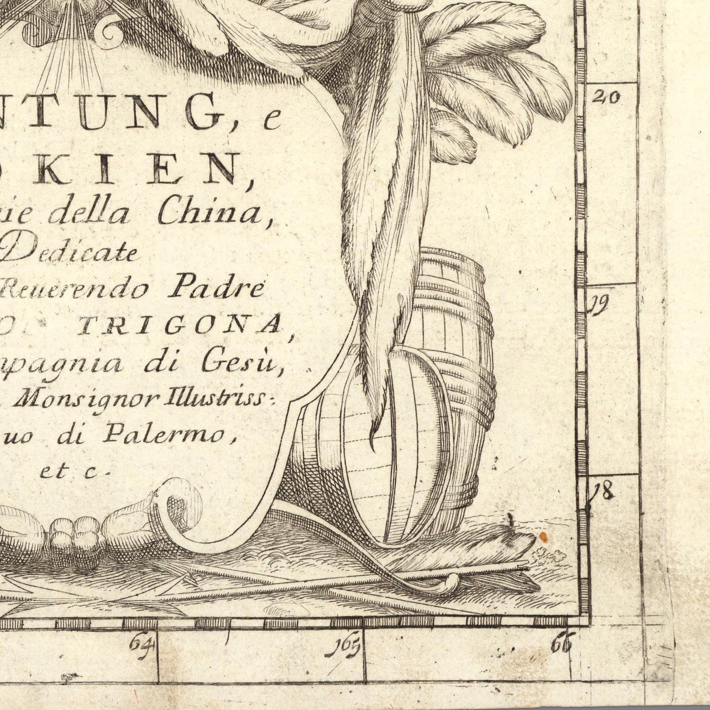 detail of the map from the bottom right corner