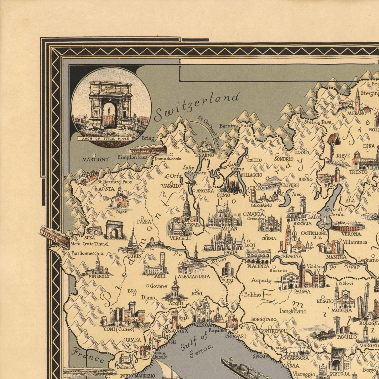 detail of the map from the top left corner