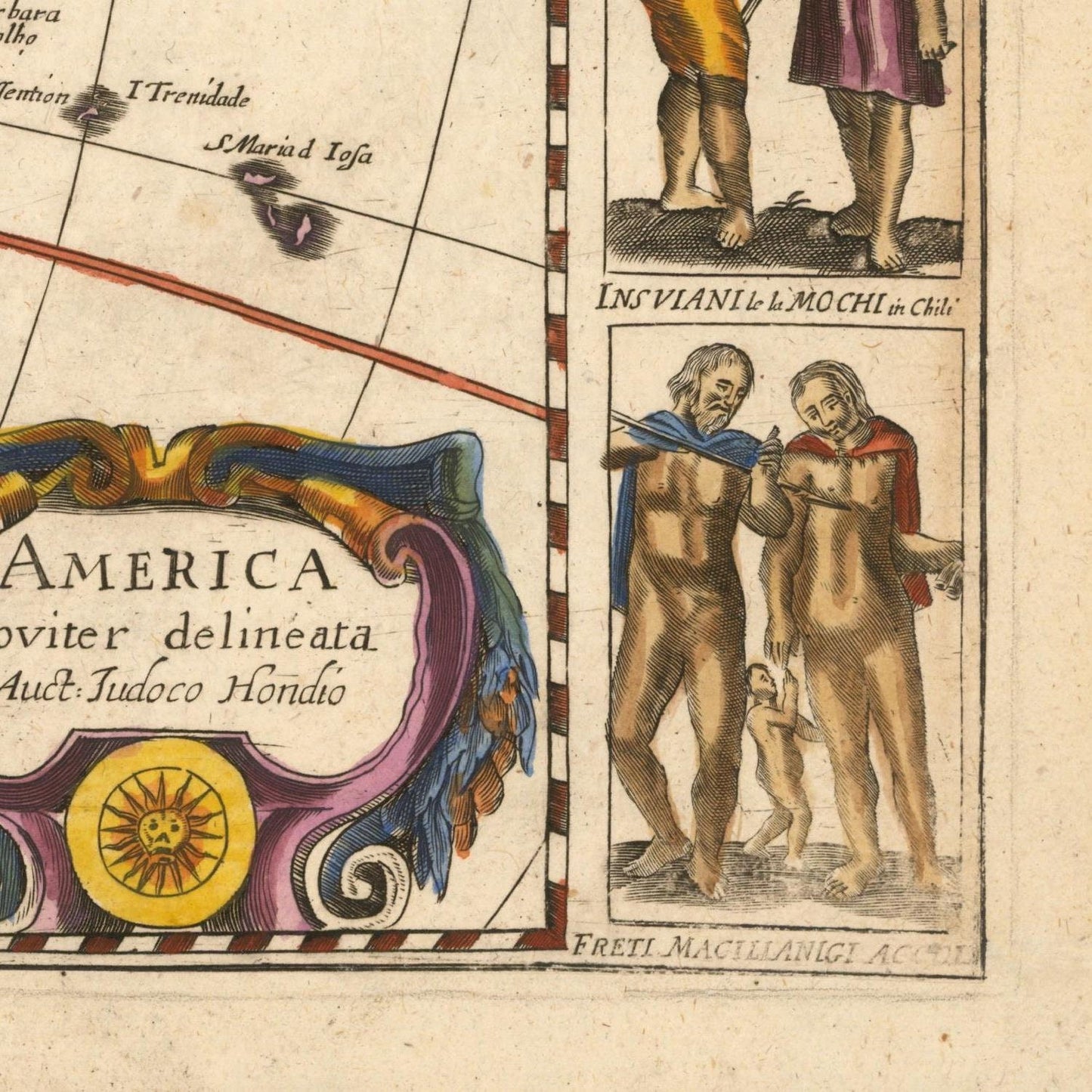 detail of the map from the bottom right corner