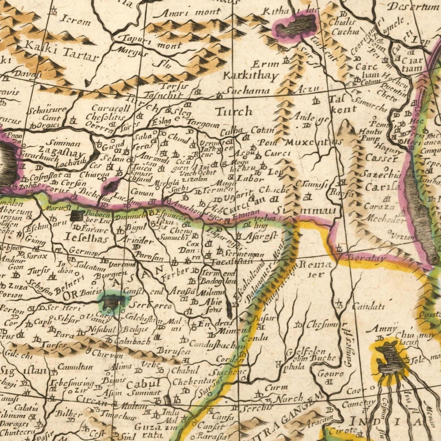 detail of the map from the centre 