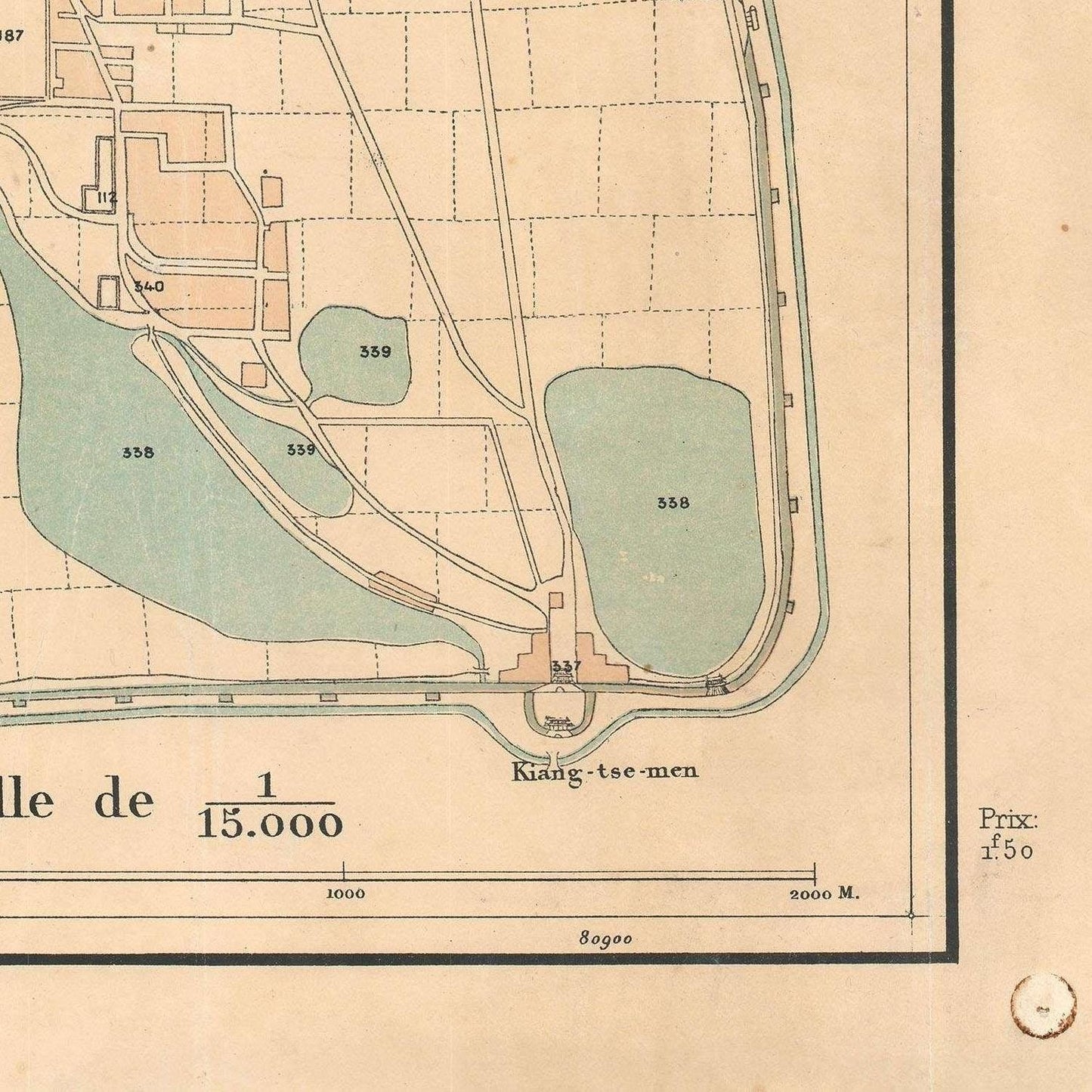 detail of the map from the bottom right corner