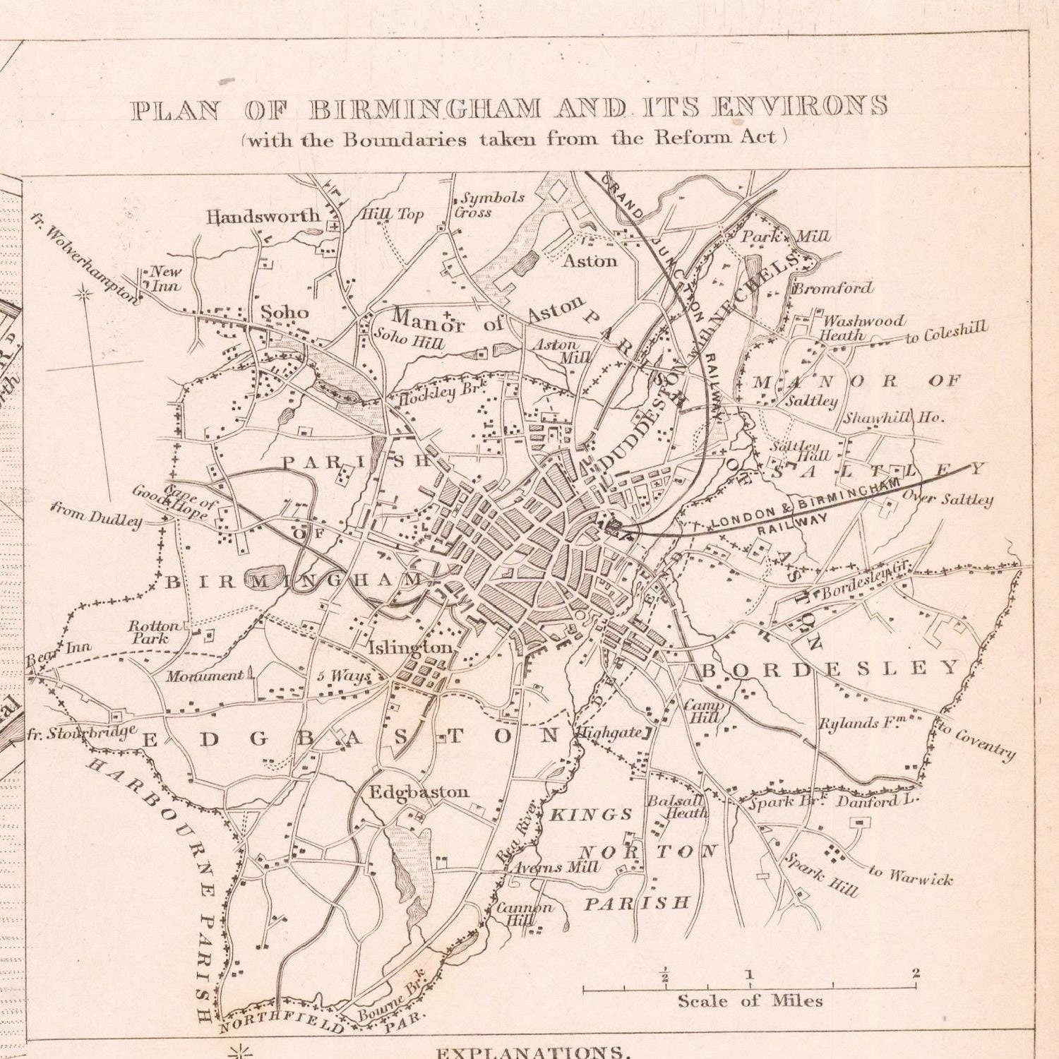 detail of the map from the top right corner