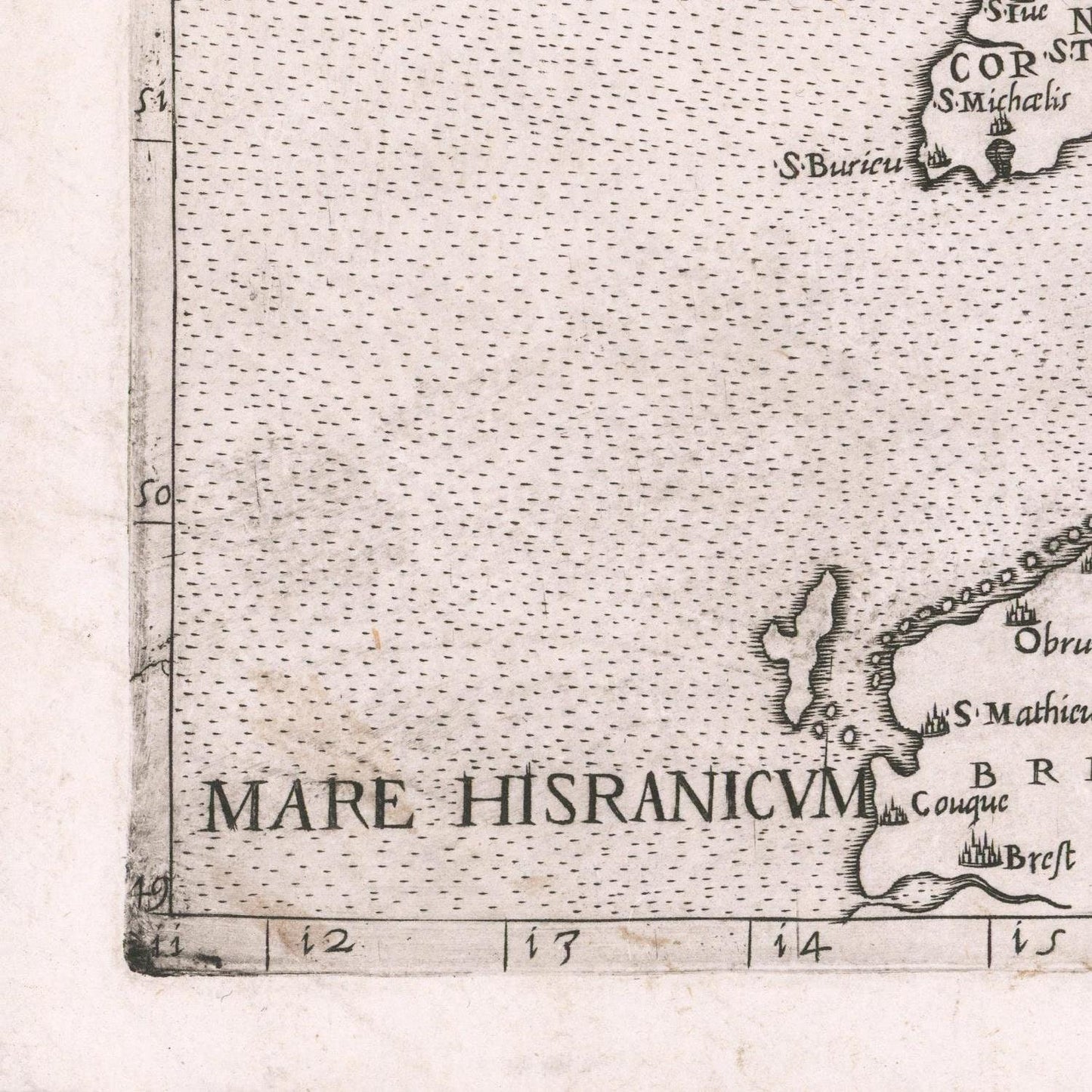 detail of the map from the bottom left corner