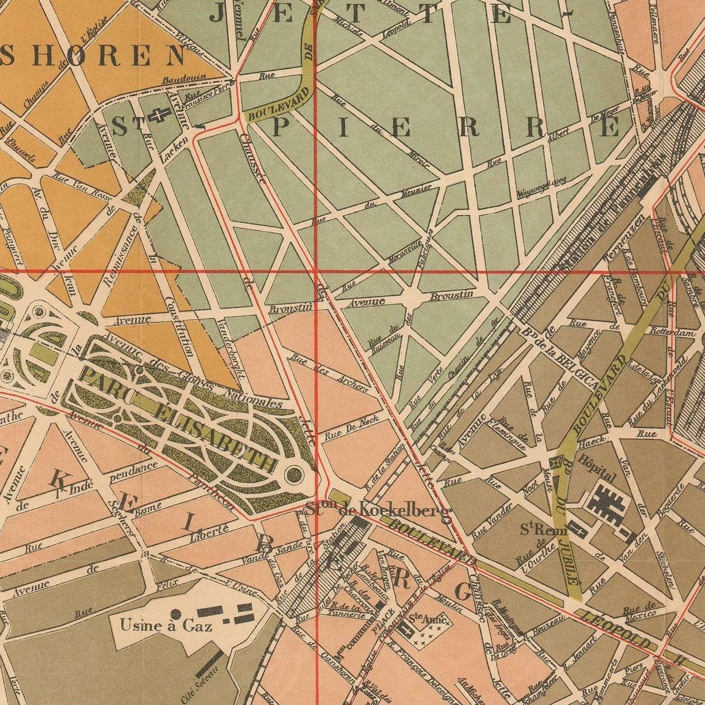 detail of the map from the centre left