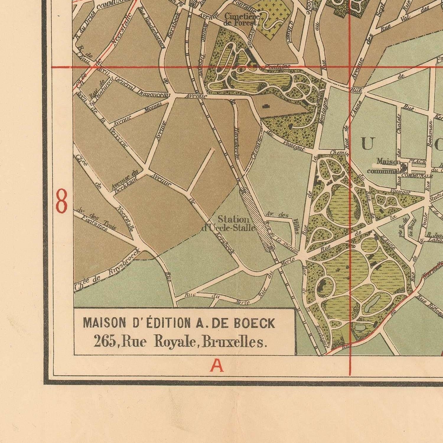 detail of the map from the bottom left corner