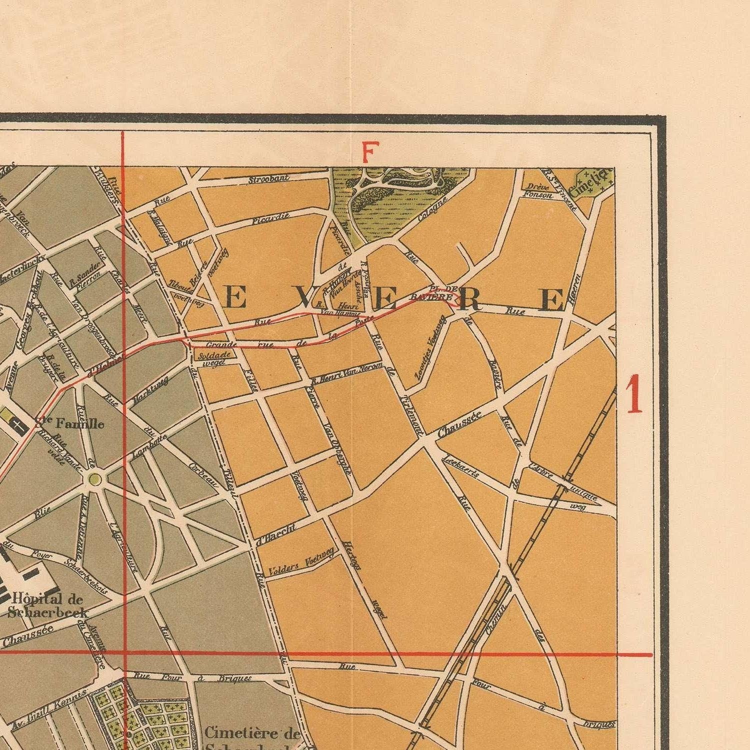 detail of the map from the top right corner