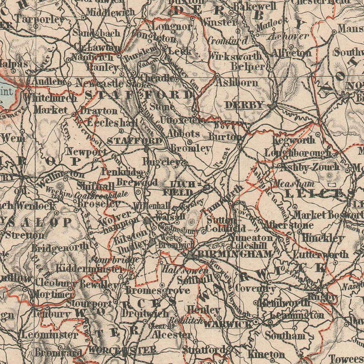 detail of the map from the centre 