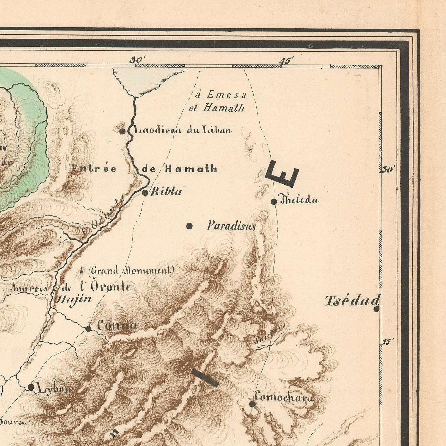 detail of the map from the bottom left corner