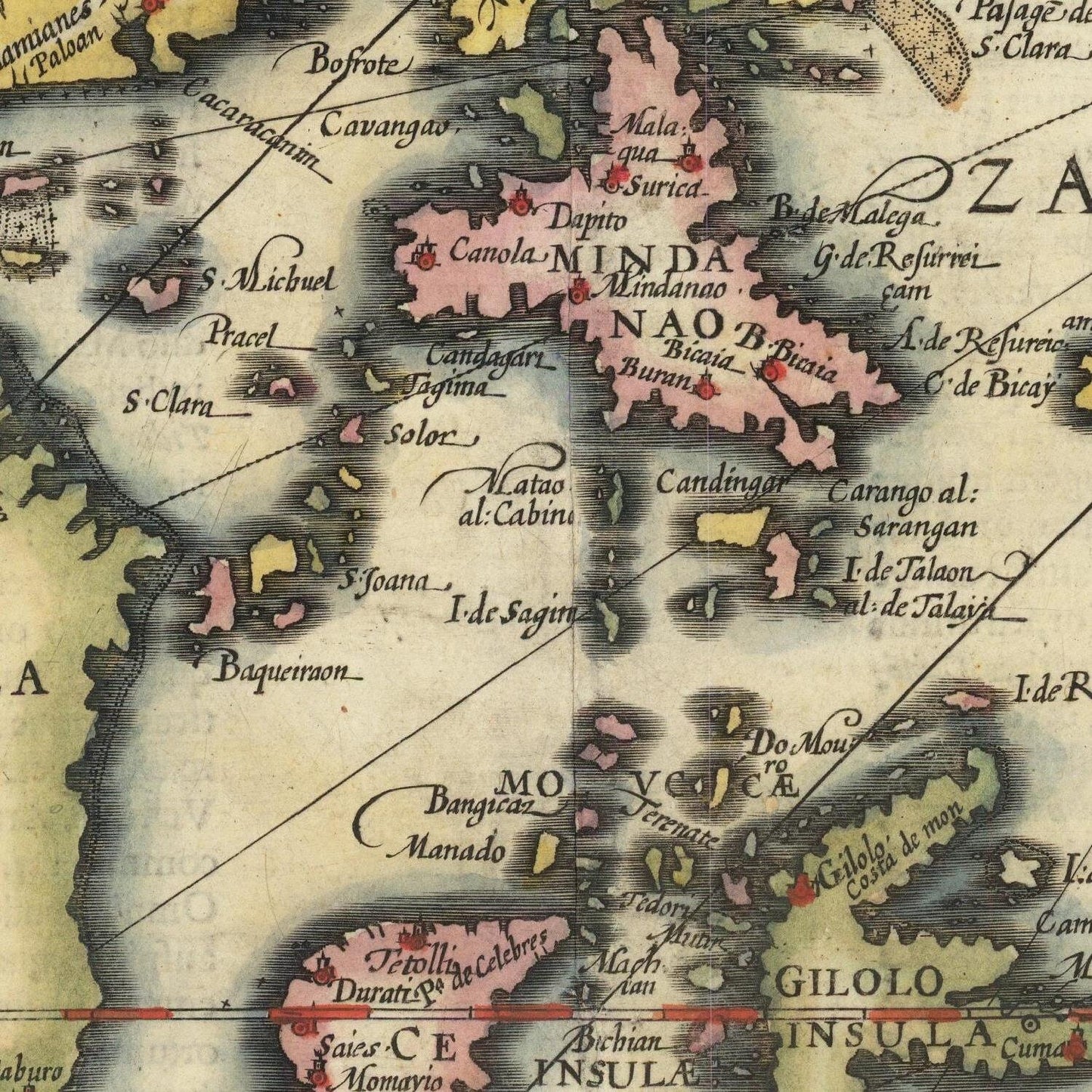 detail of the map from the centre 