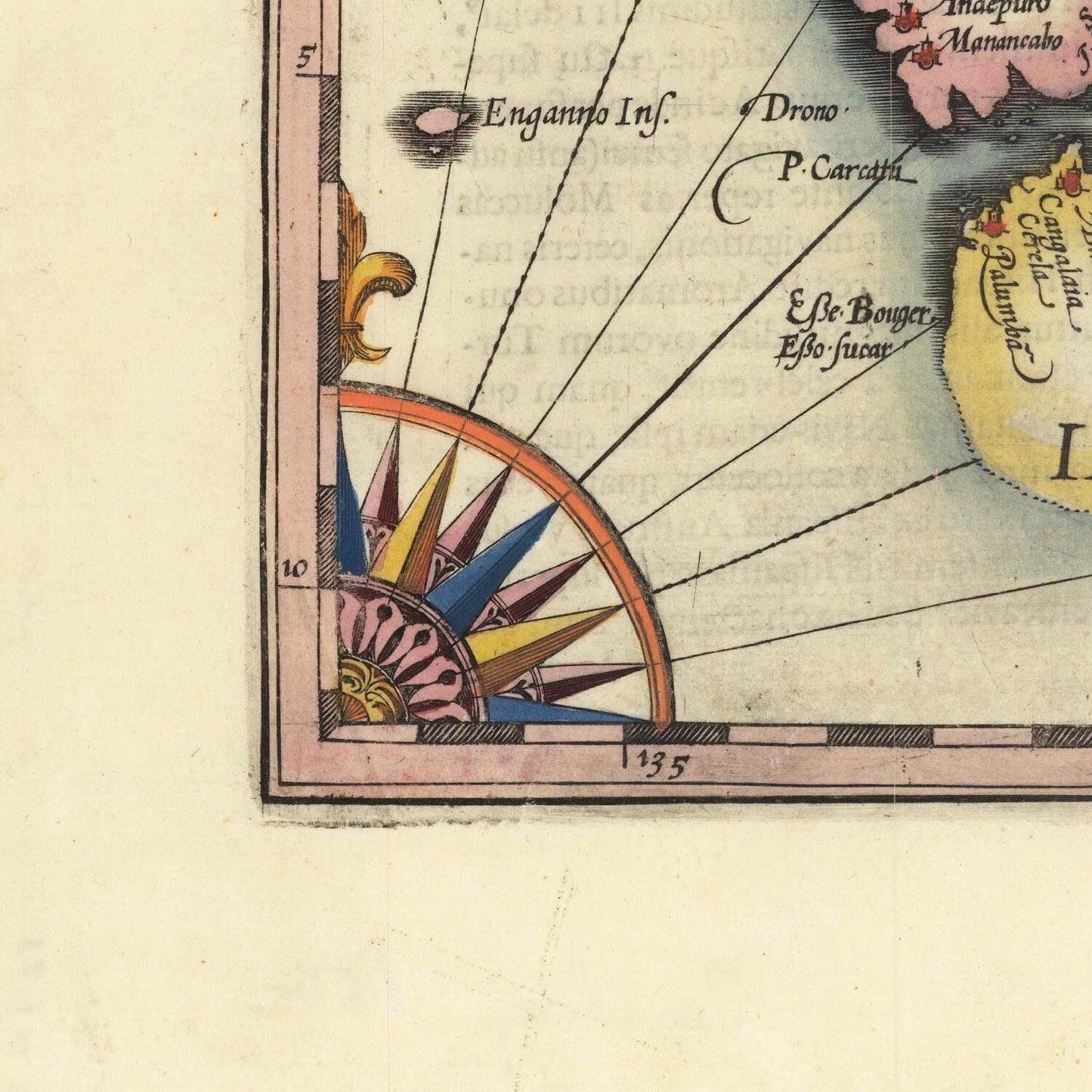 detail of the map from the bottom left corner