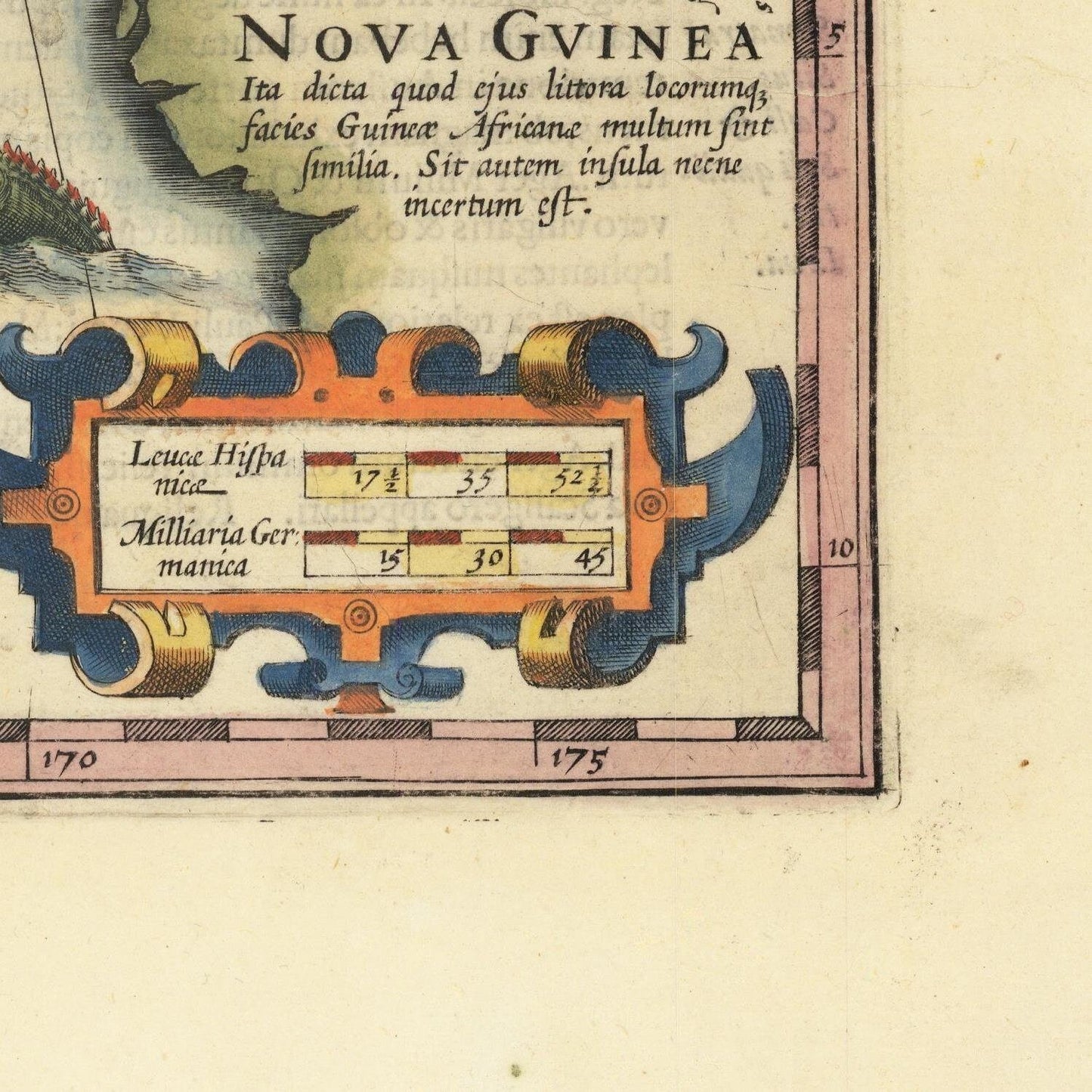 detail of the map from the bottom right corner